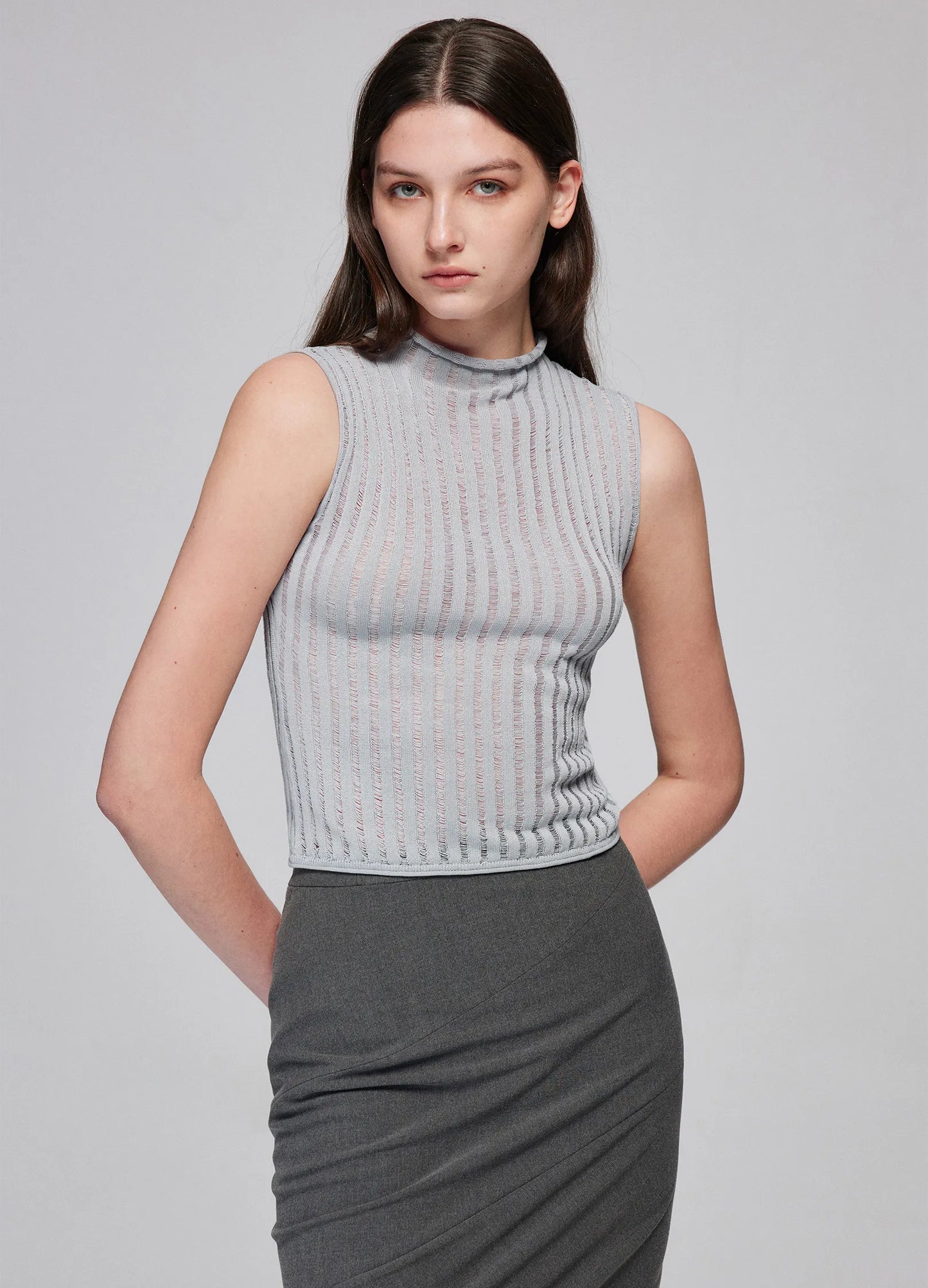 Pinstripe Fitted Top