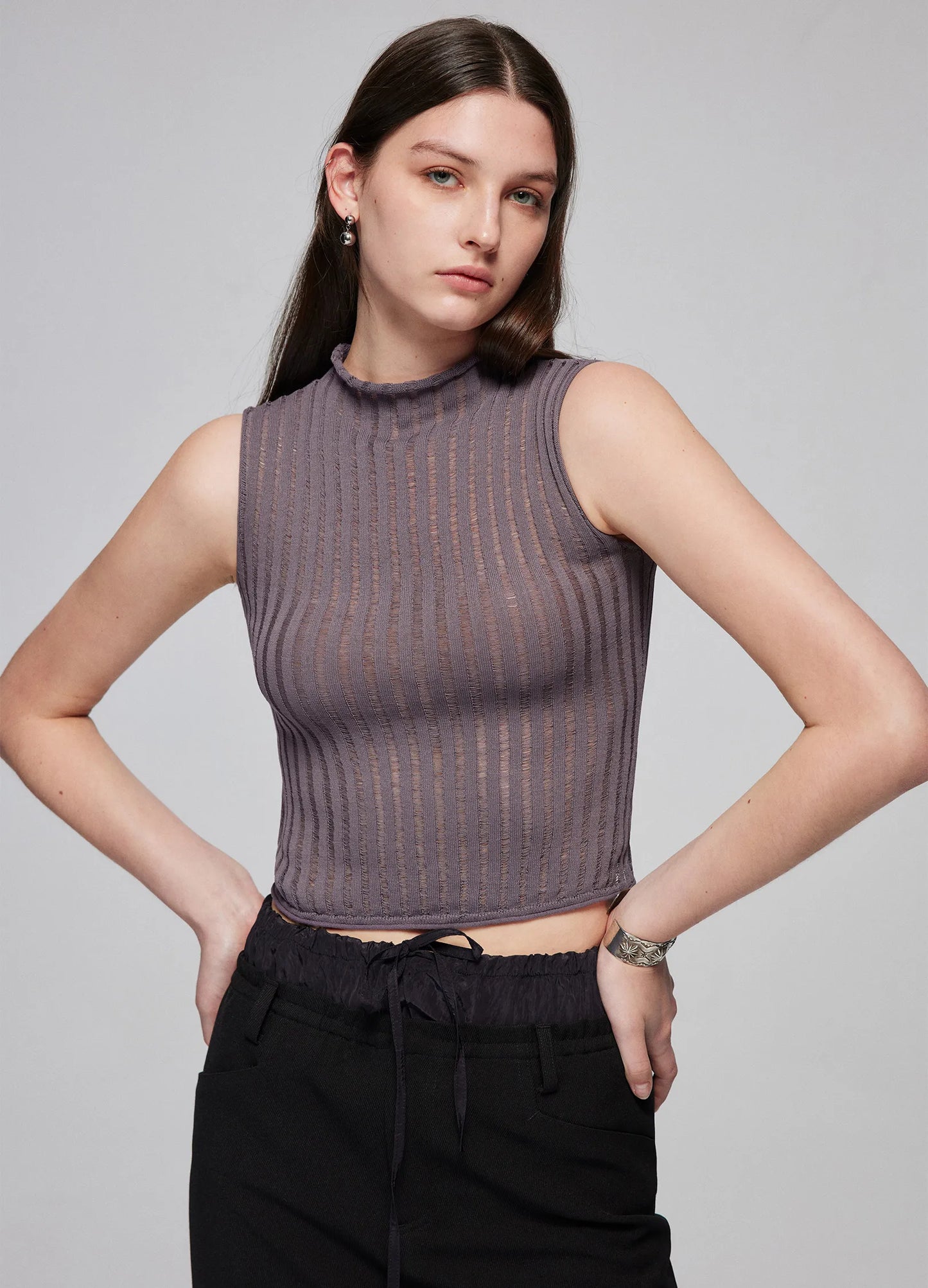 Pinstripe Fitted Top