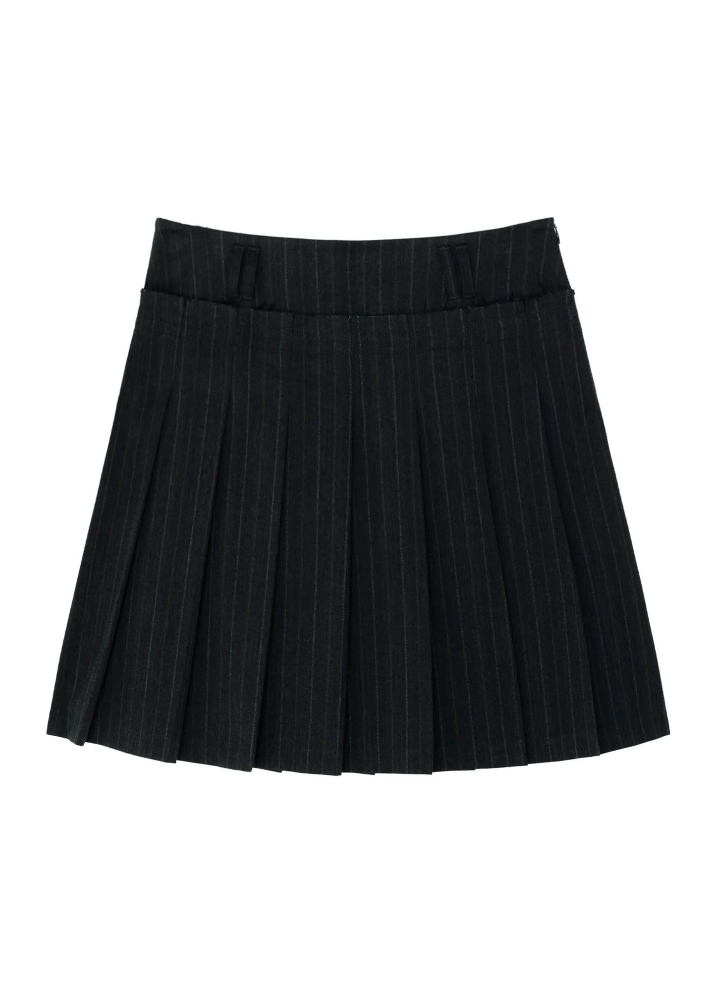 Pinstripe Pleated Skirt
