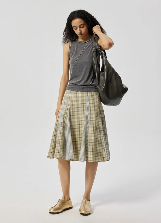 Plaid Mid Skirt