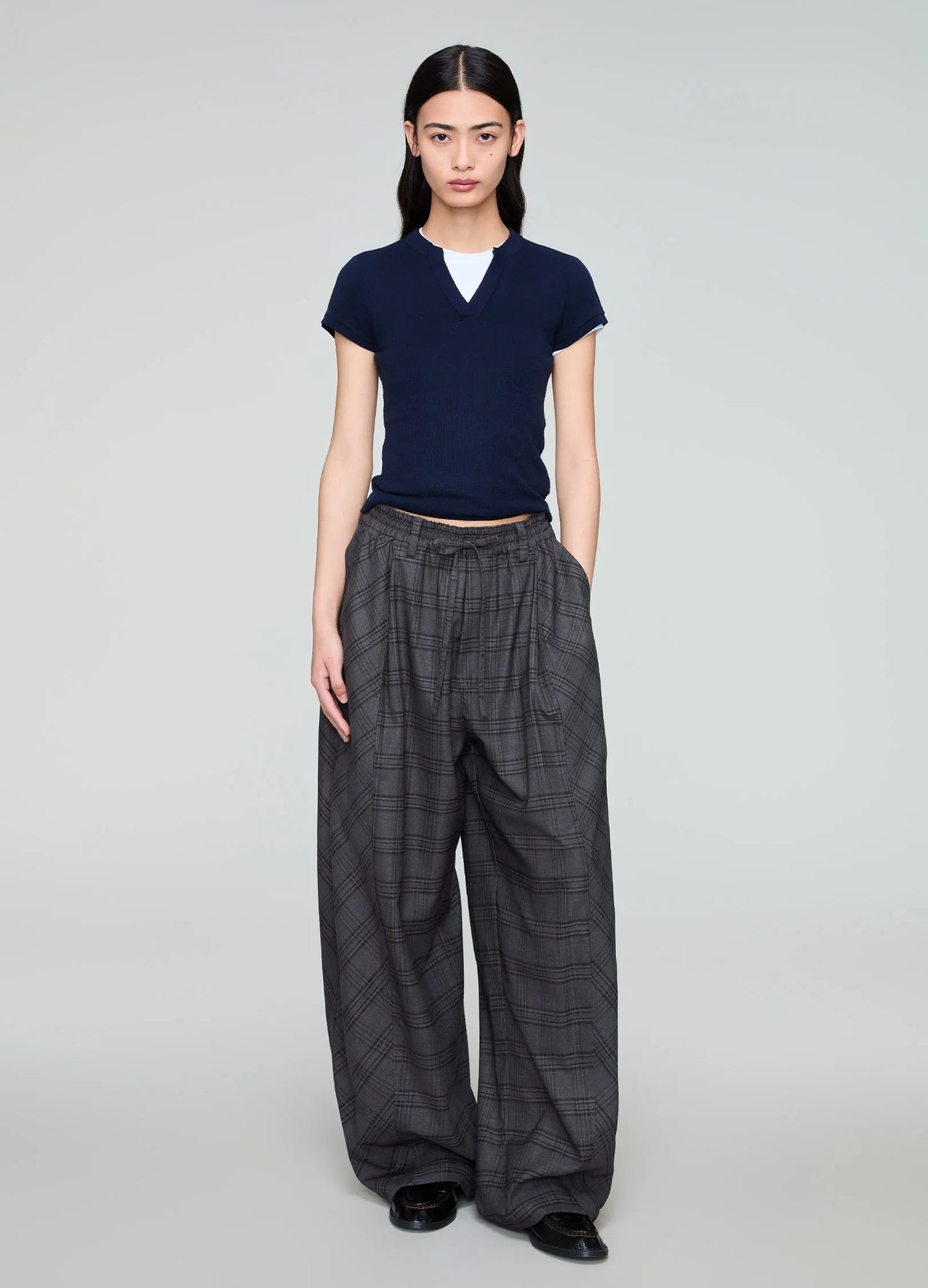 Plaid Wide Pleats