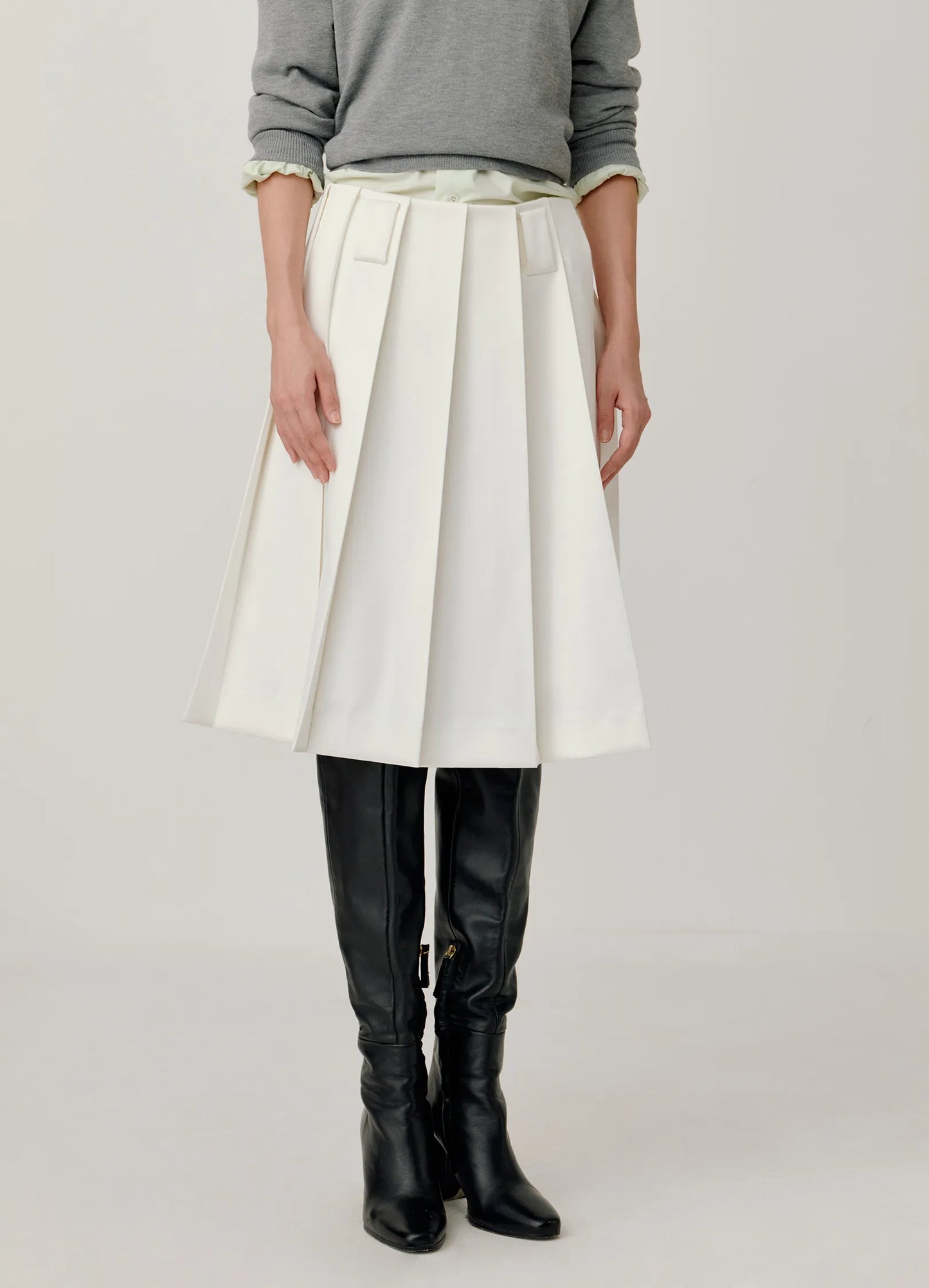 Pleated A-line Skirt