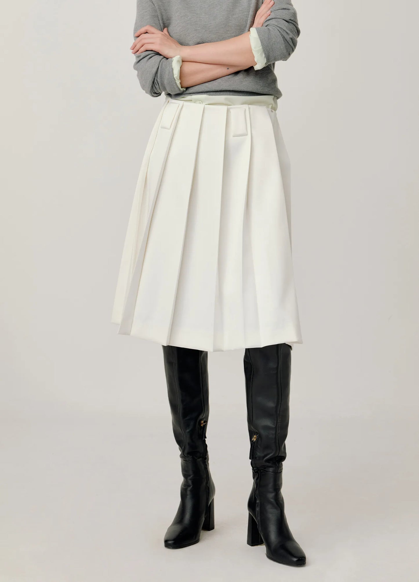 Pleated A-line Skirt