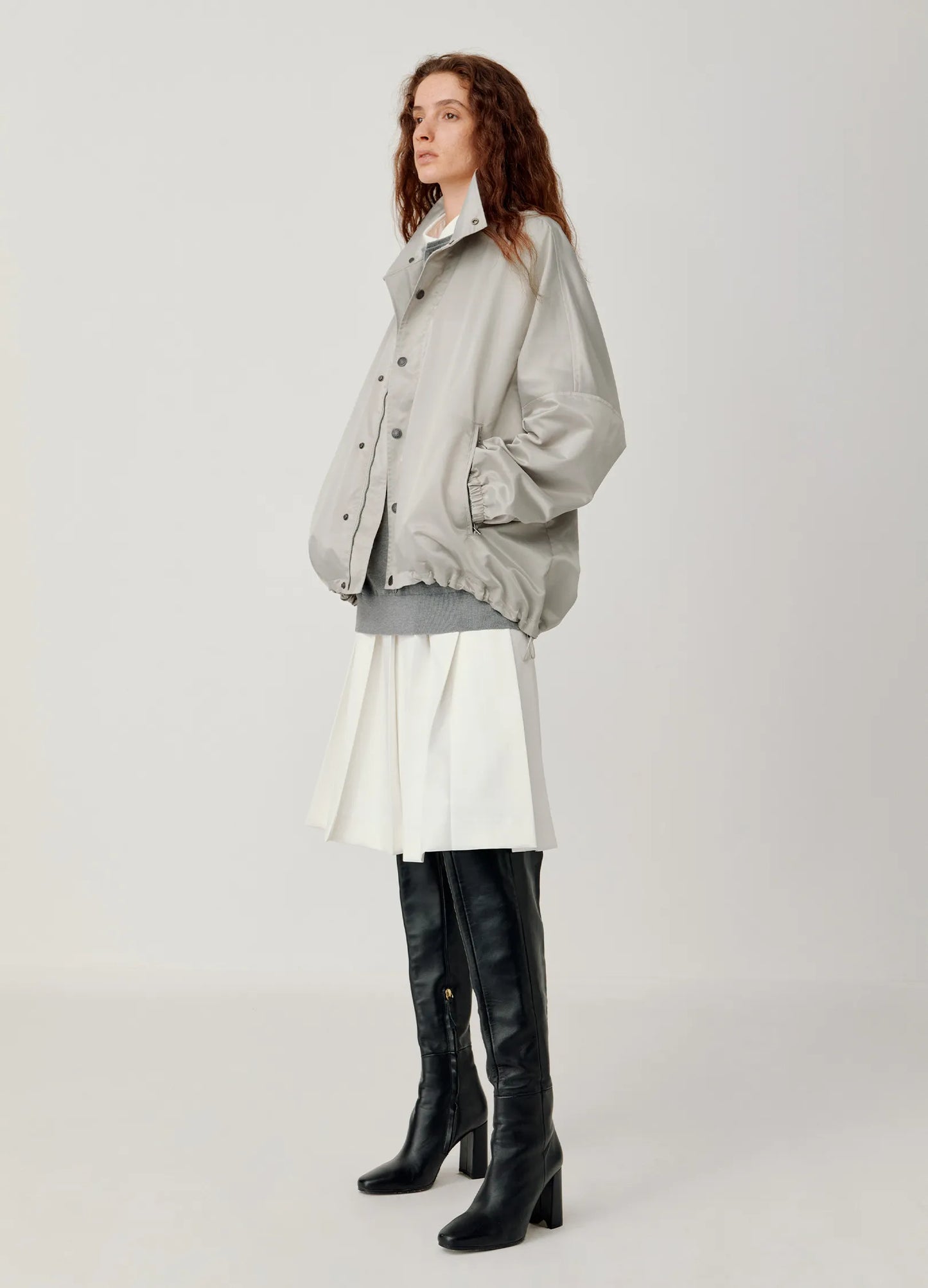 Pleated A-line Skirt