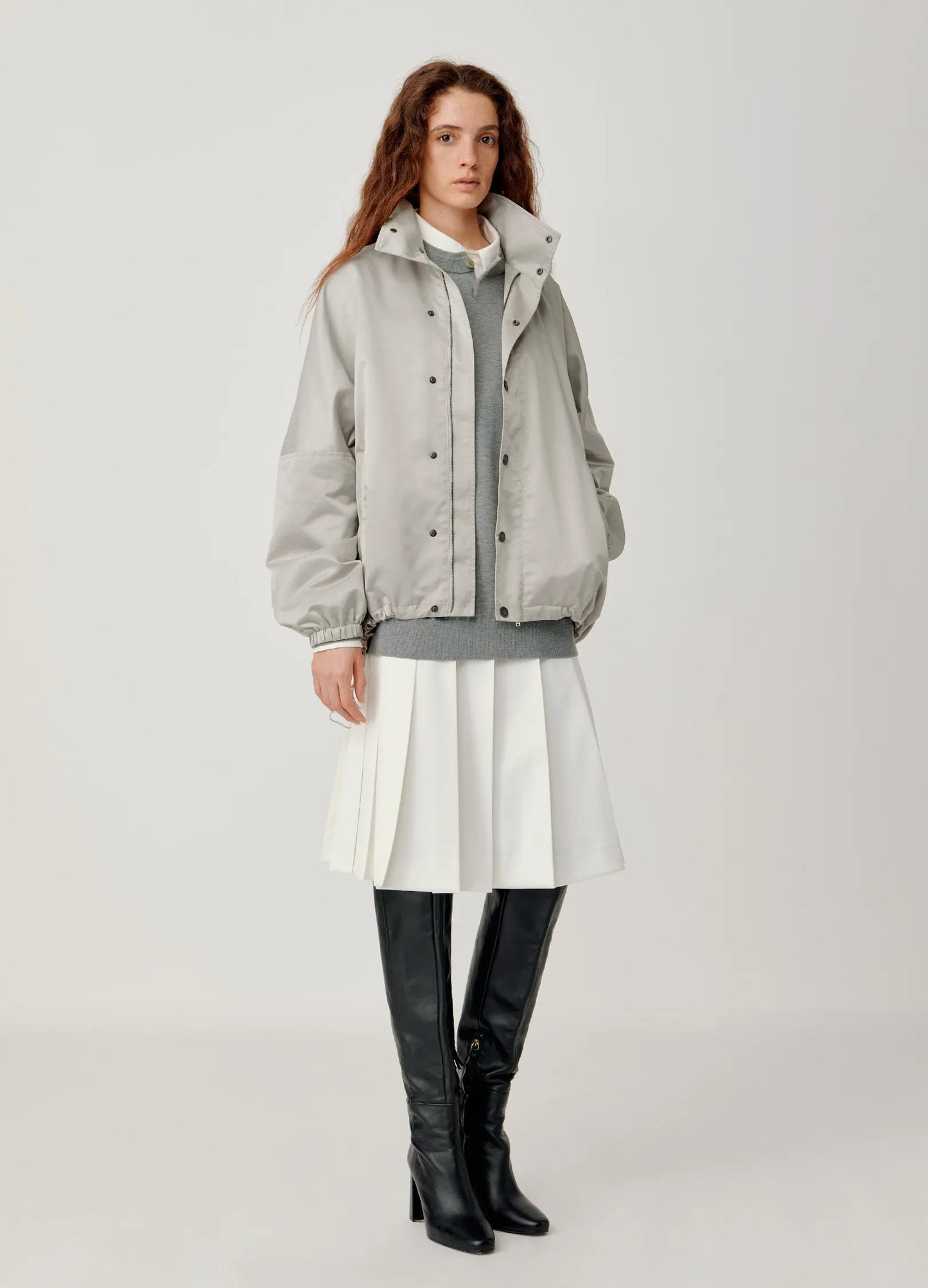 Pleated A-line Skirt