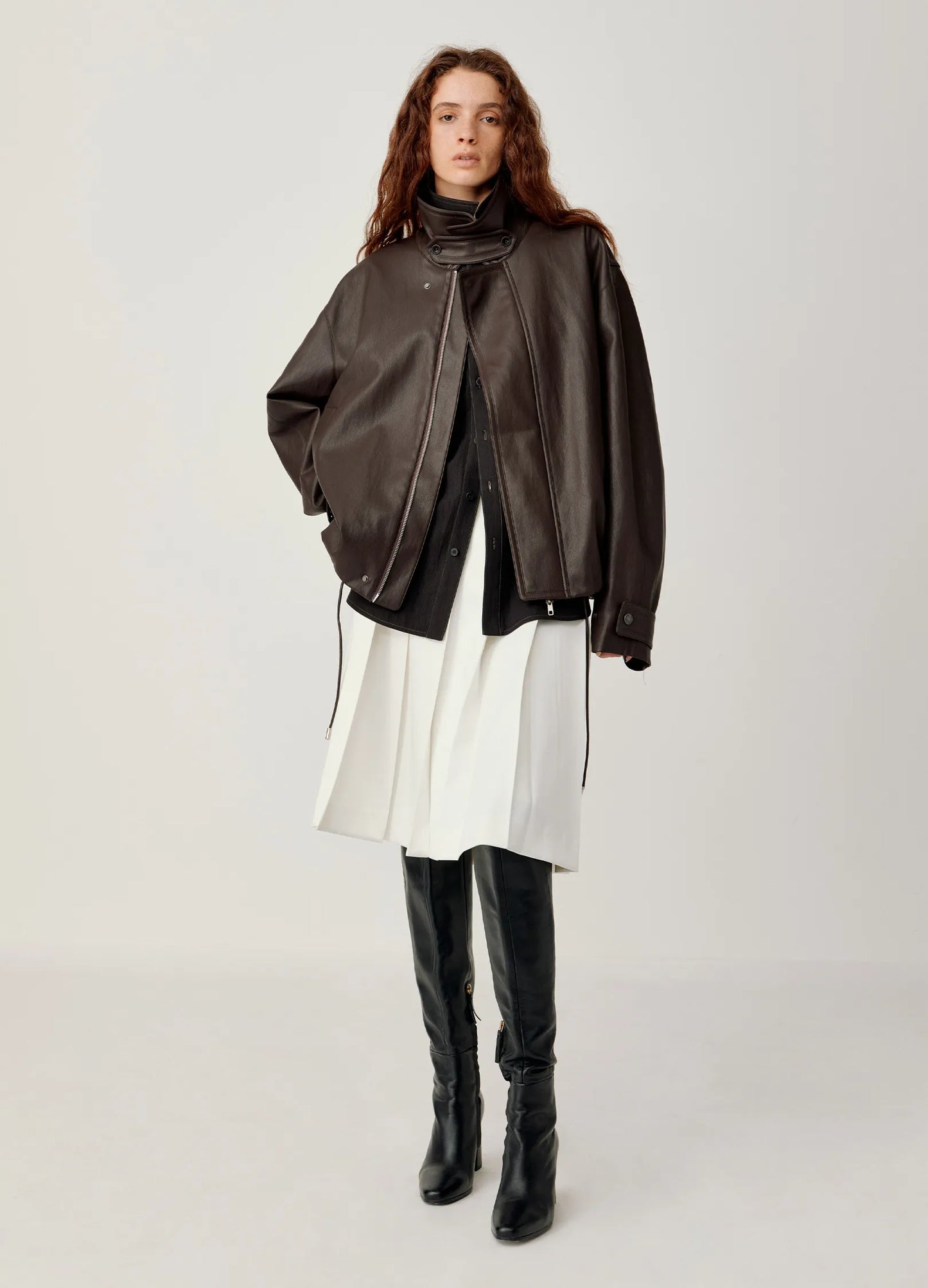 Pleated A-line Skirt