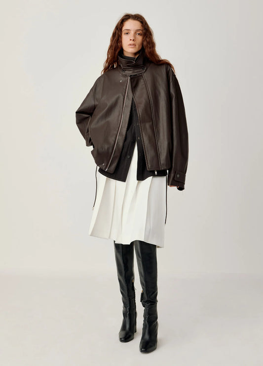 Pleated A-line Skirt