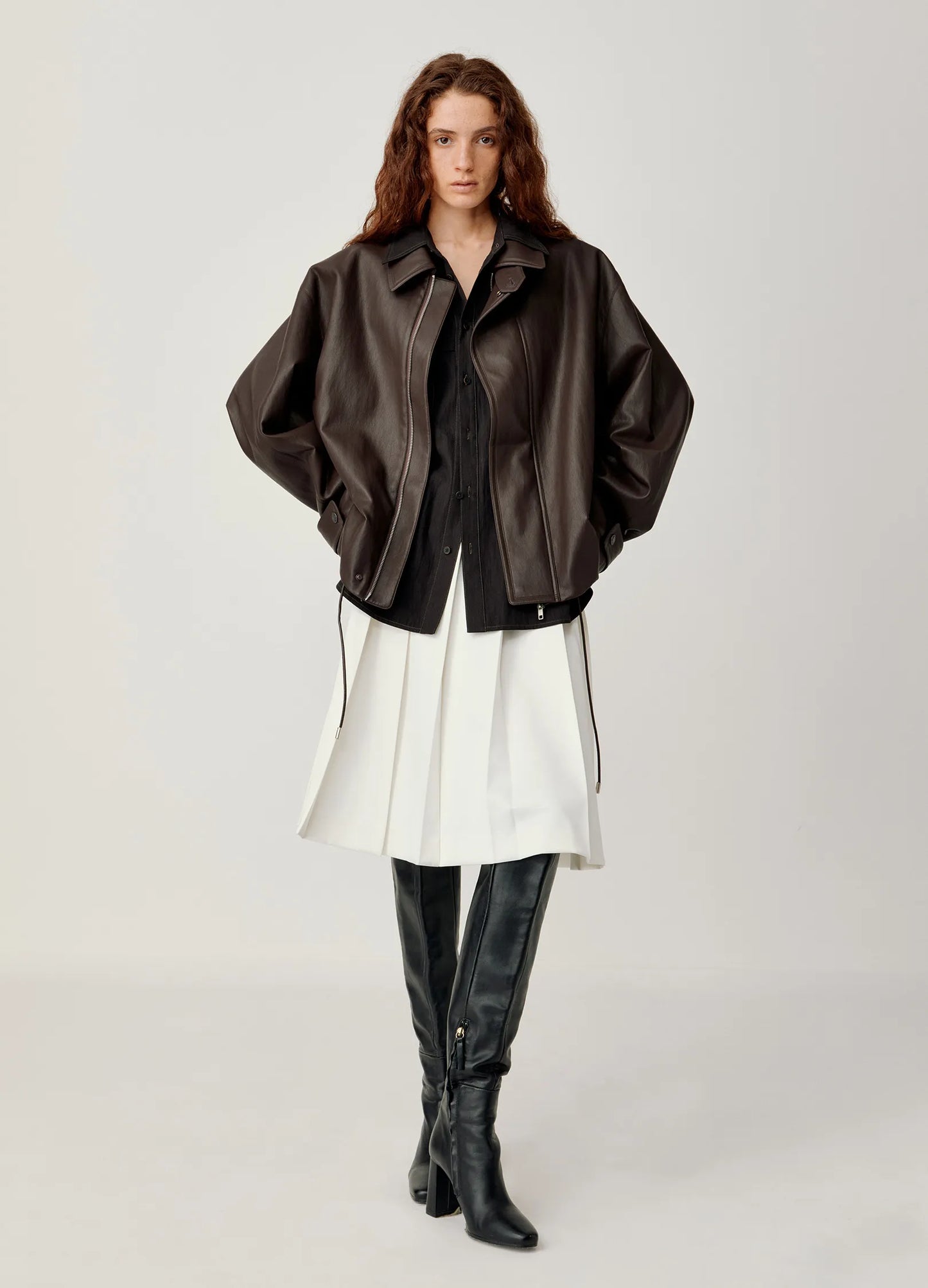 Pleated A-line Skirt