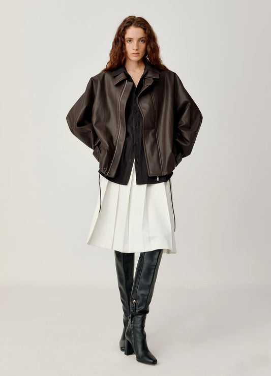 Pleated A-line Skirt