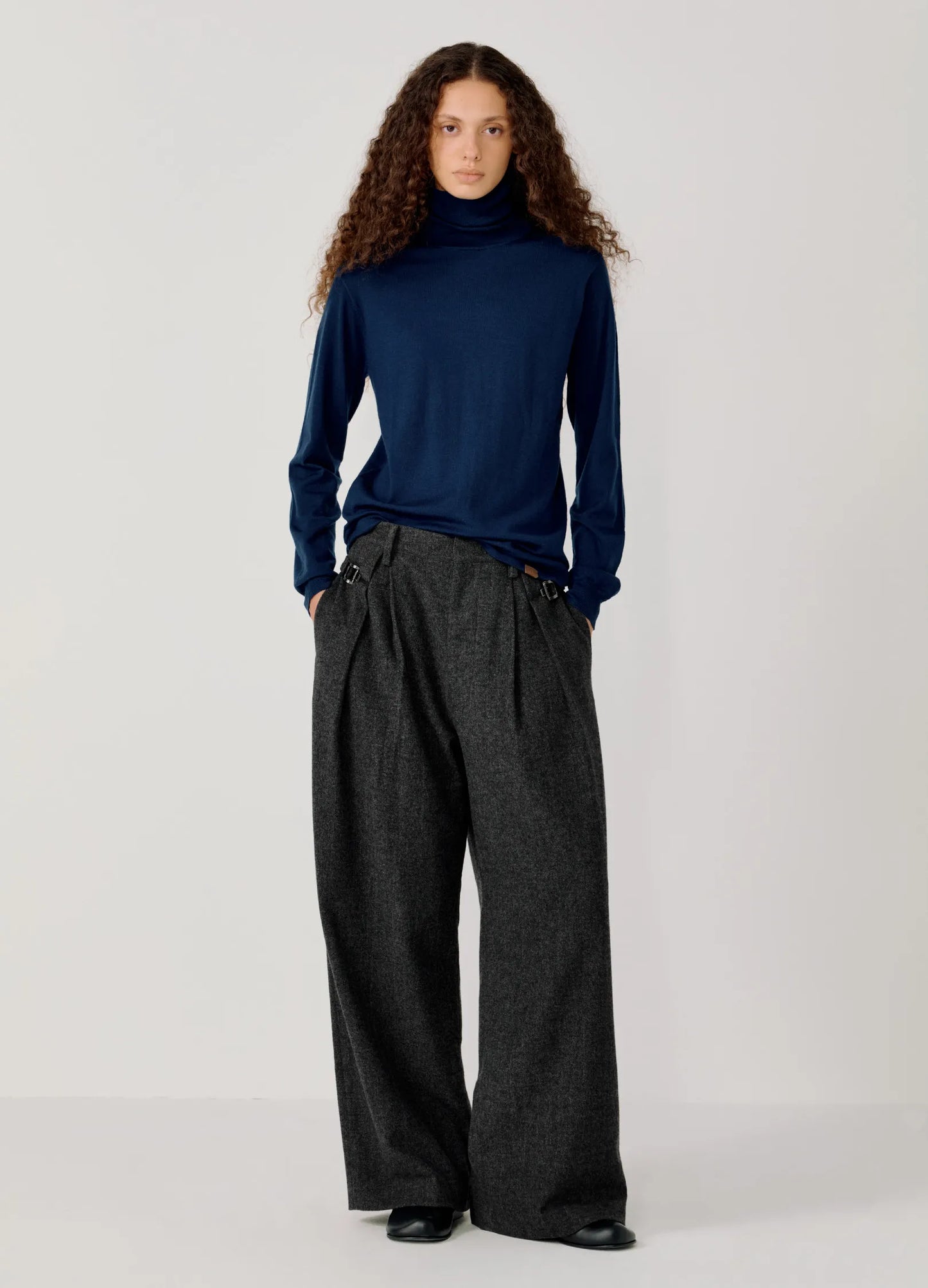 Pleated Knit Trousers