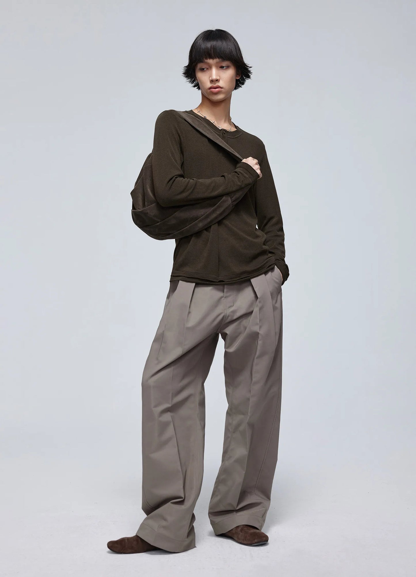 Pleated Light Cotton Trousers