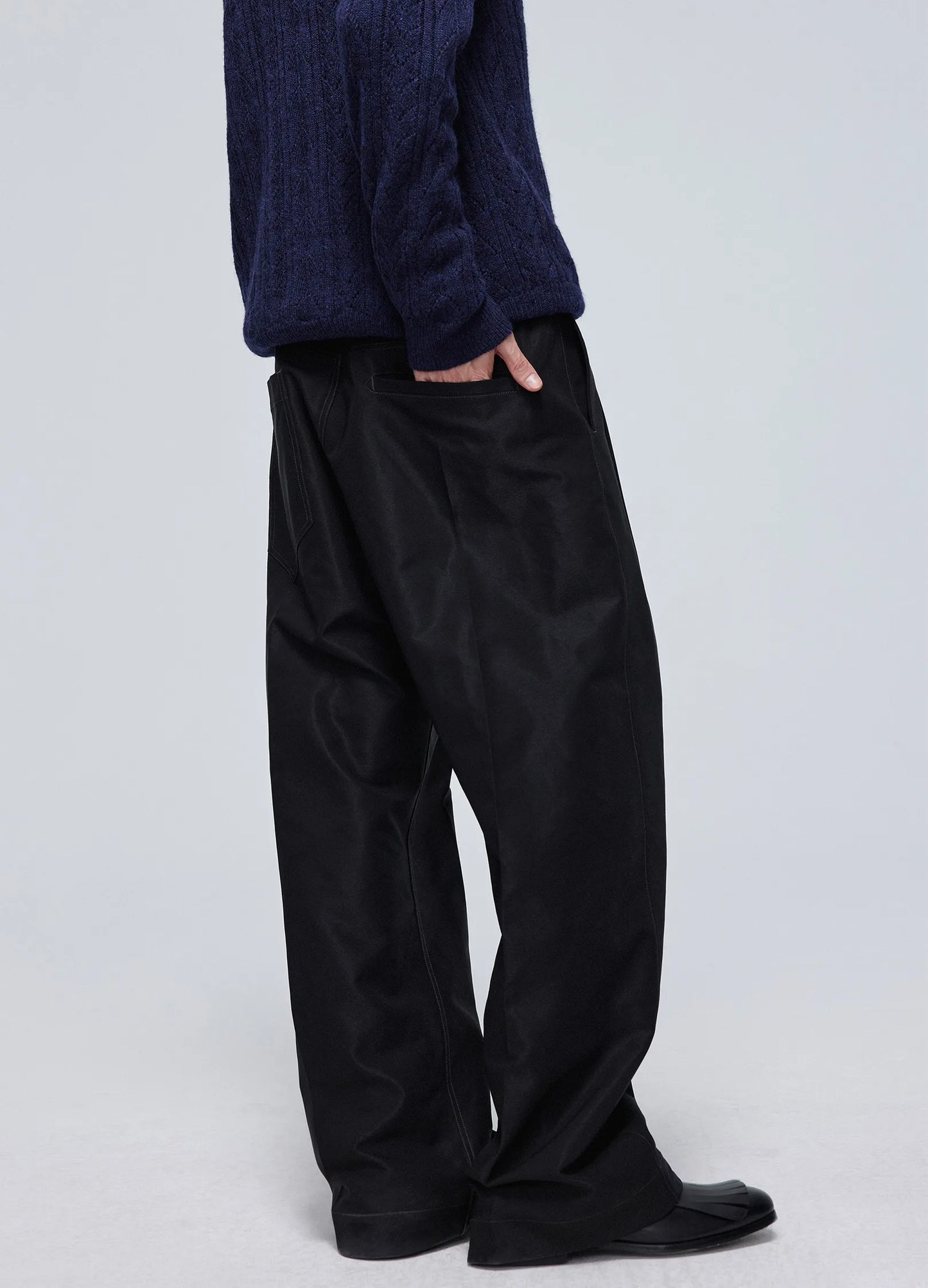 Pleated Light Cotton Trousers