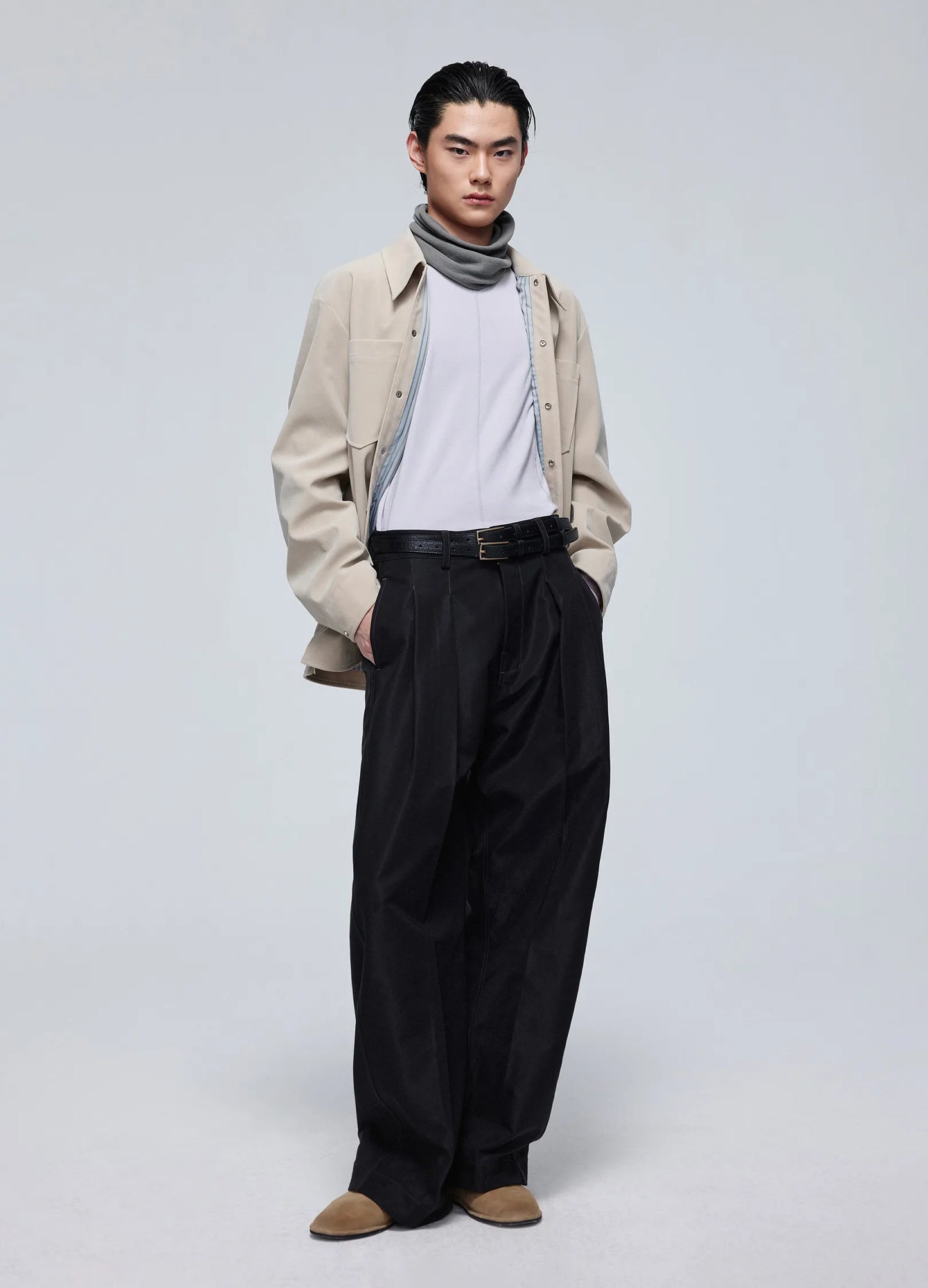 Pleated Light Cotton Trousers