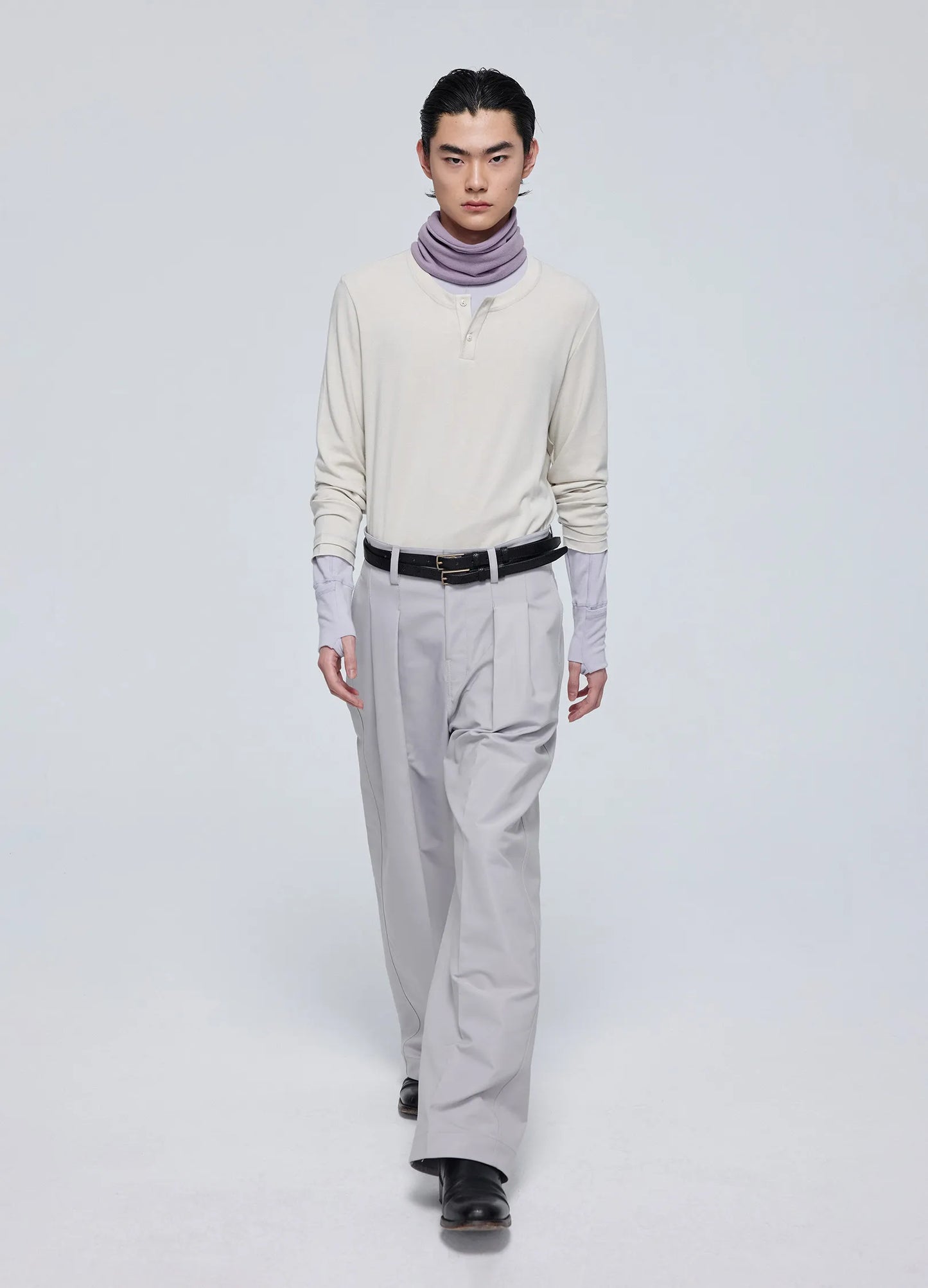 Pleated Light Cotton Trousers