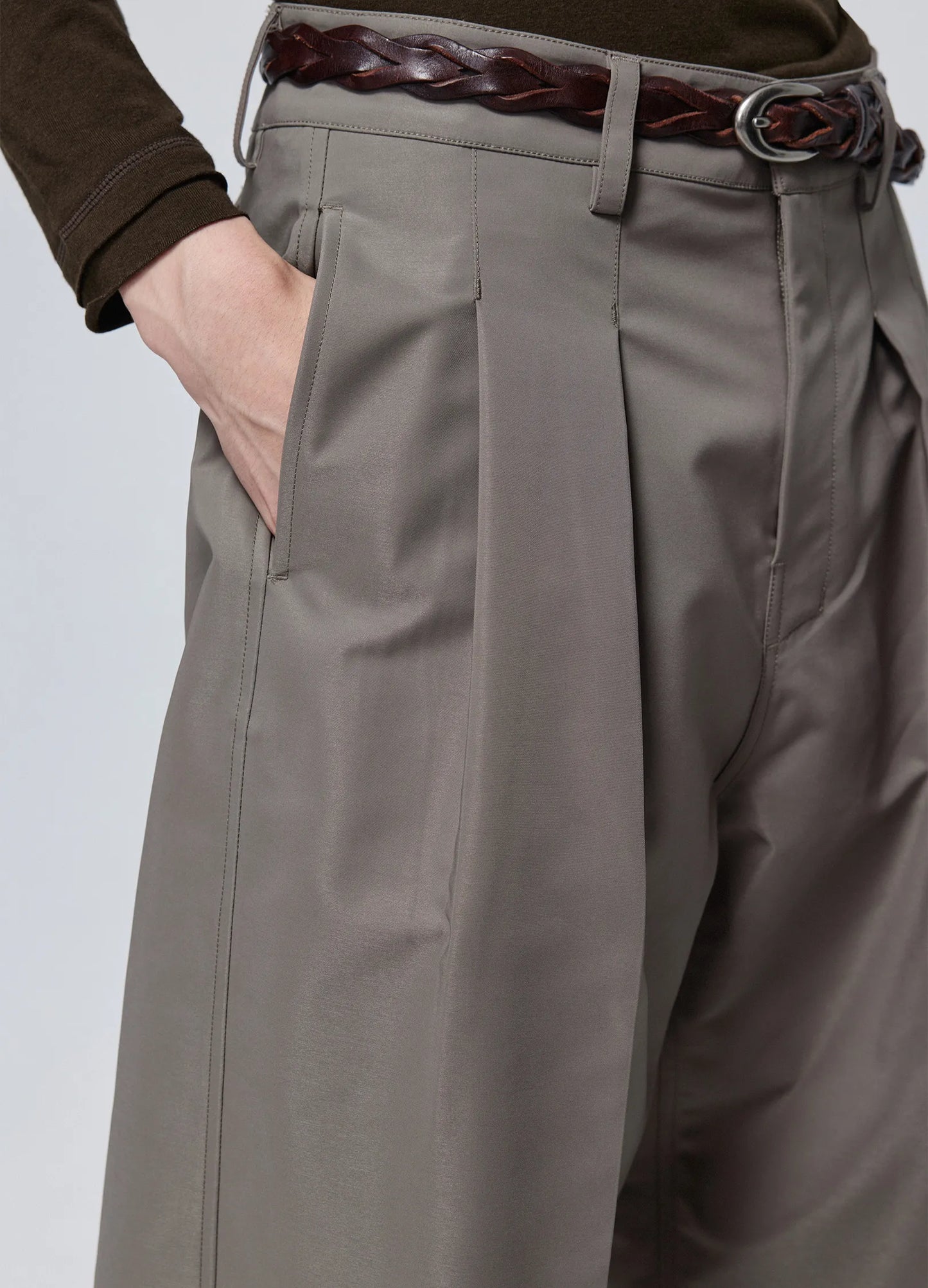 Pleated Light Cotton Trousers