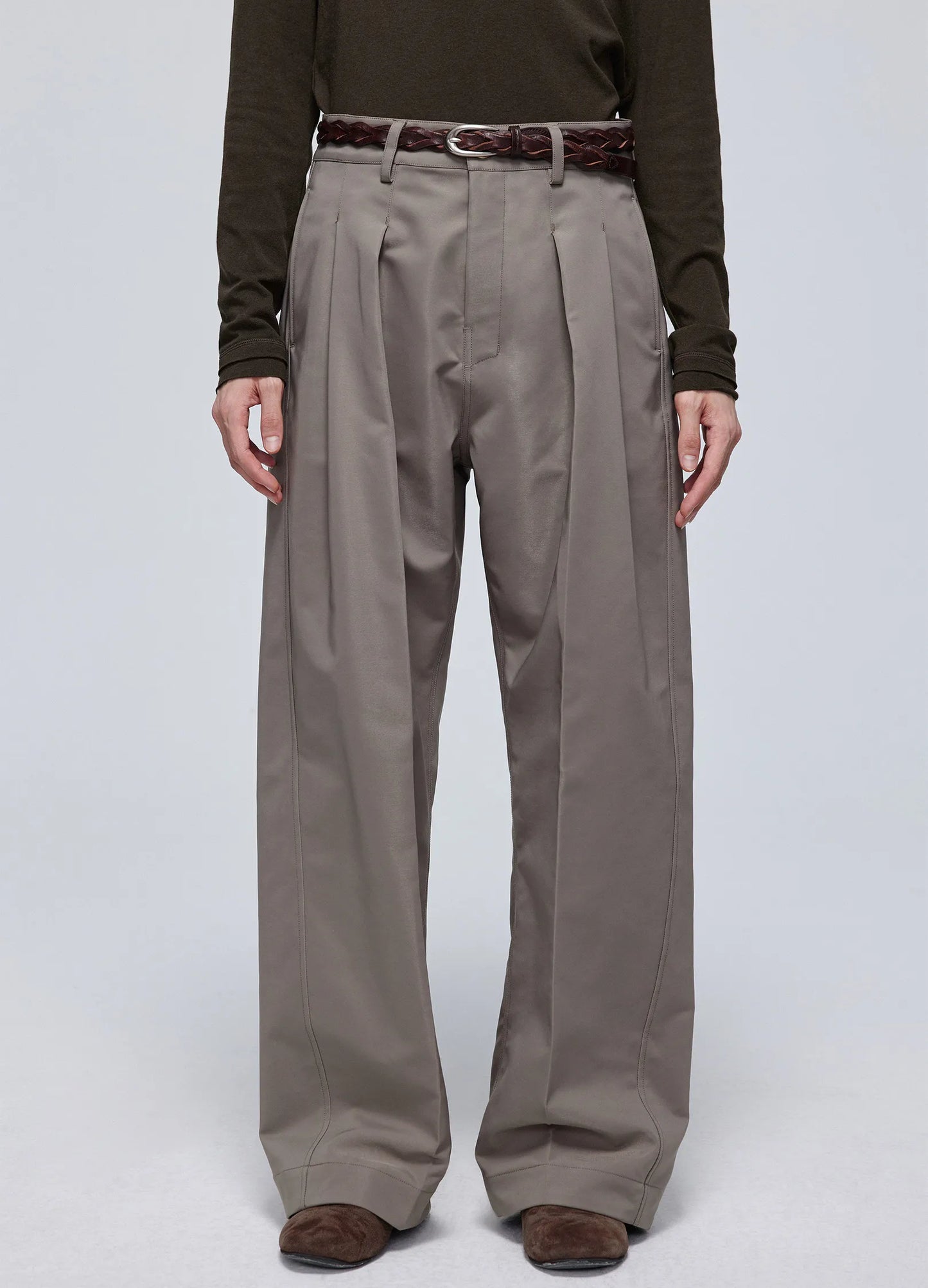 Pleated Light Cotton Trousers