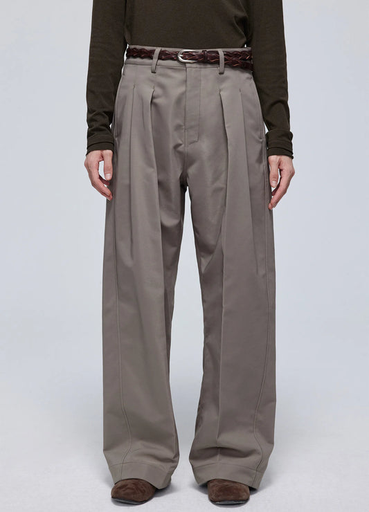 Pleated Light Cotton Trousers