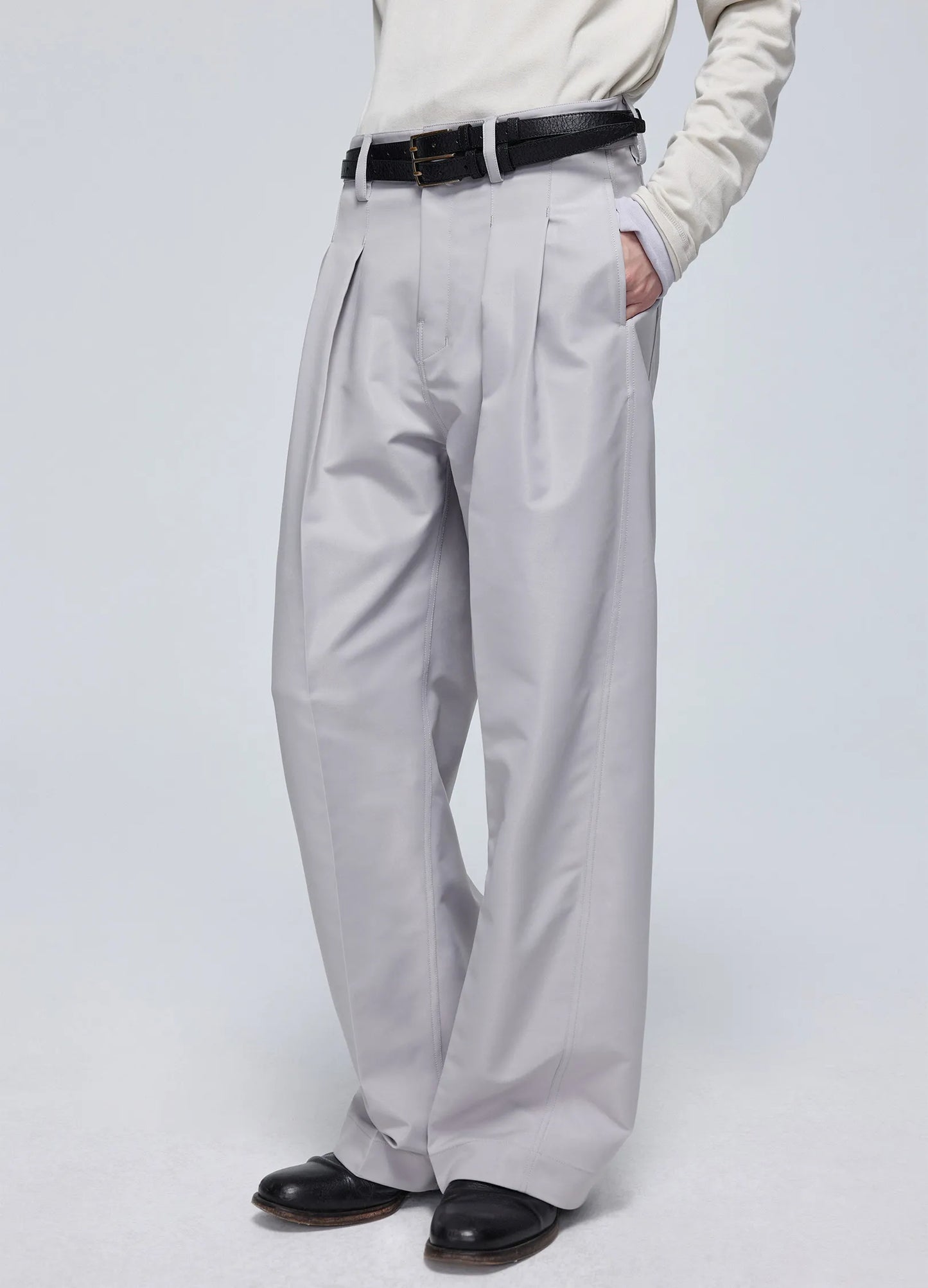 Pleated Light Cotton Trousers