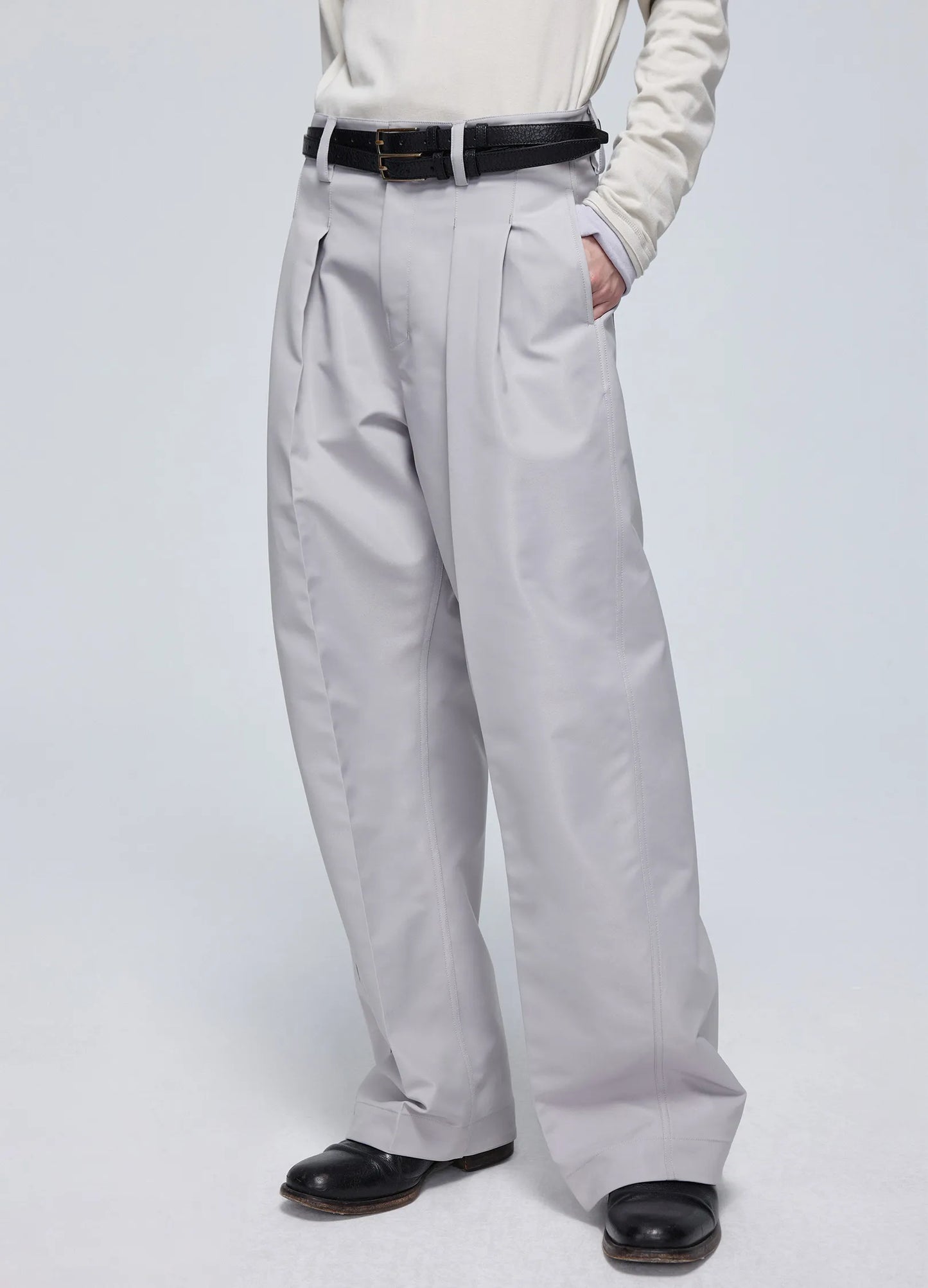 Pleated Light Cotton Trousers