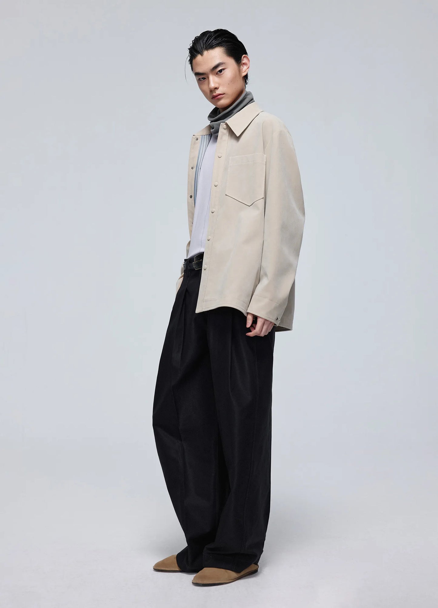 Pleated Light Cotton Trousers