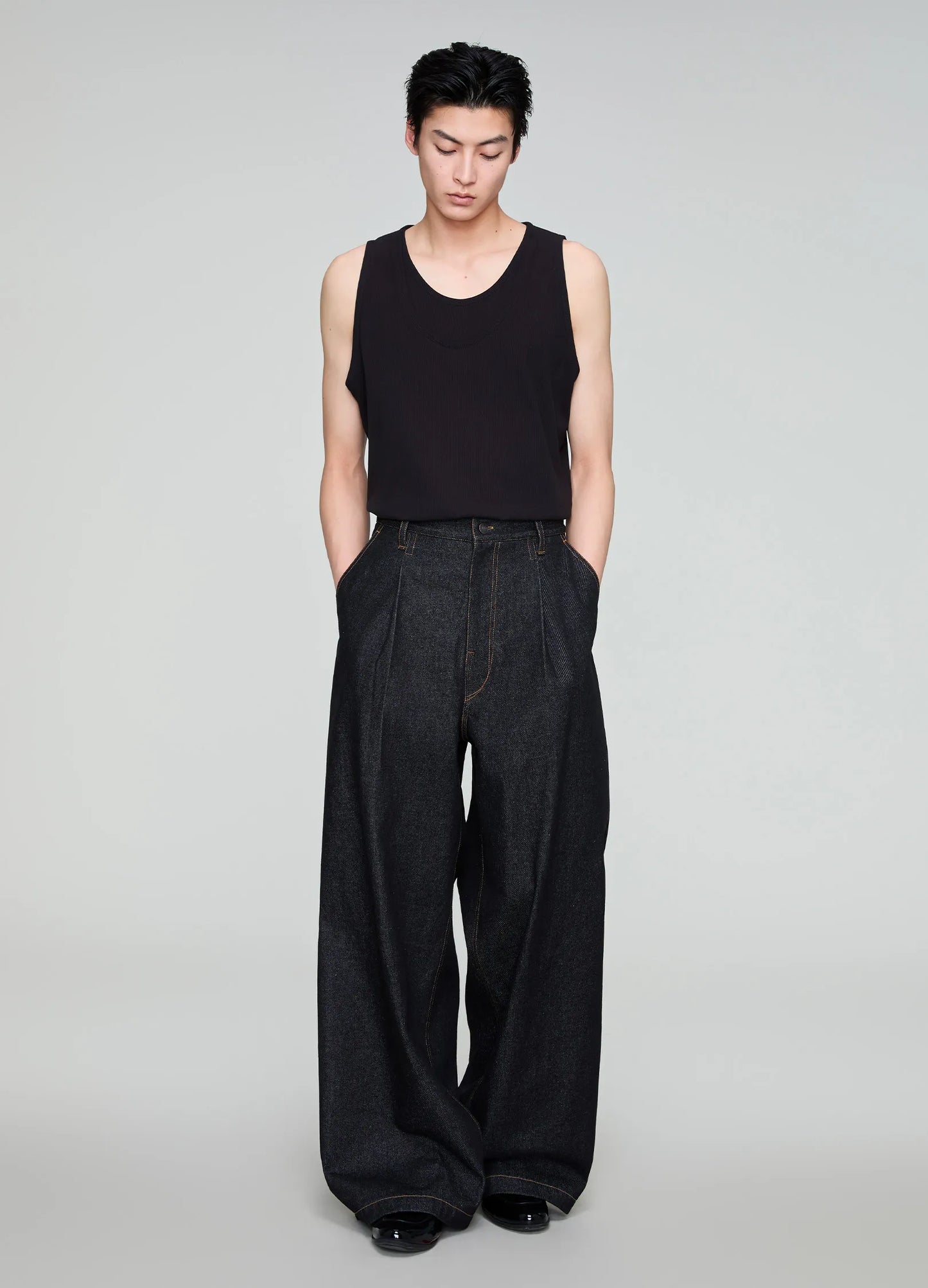 Pleated Wide Denims