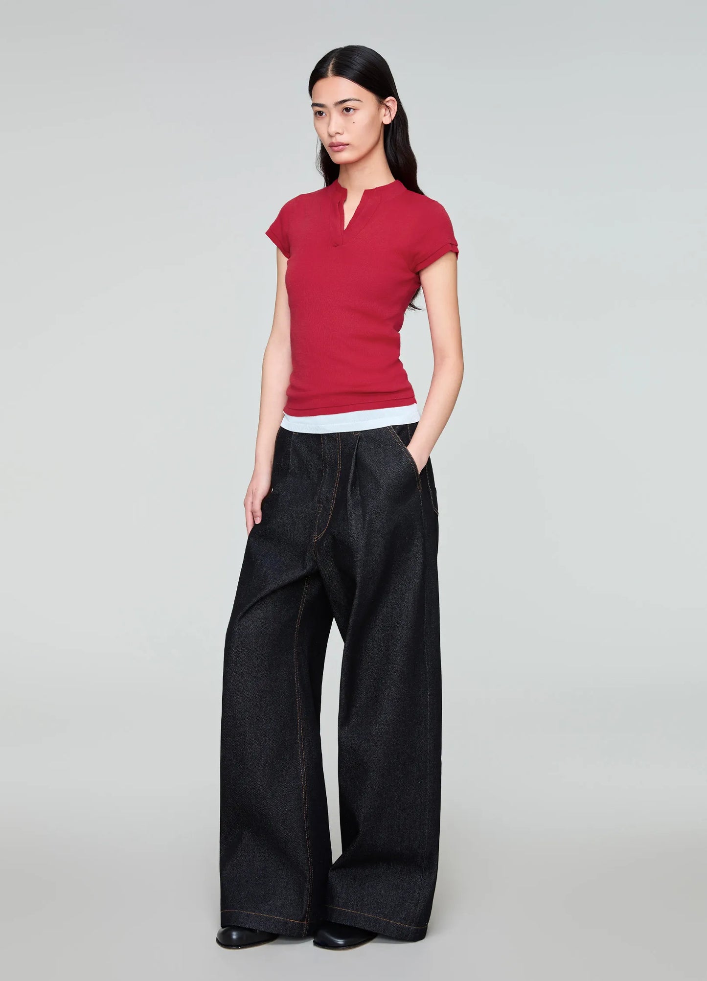 Pleated Wide Denims