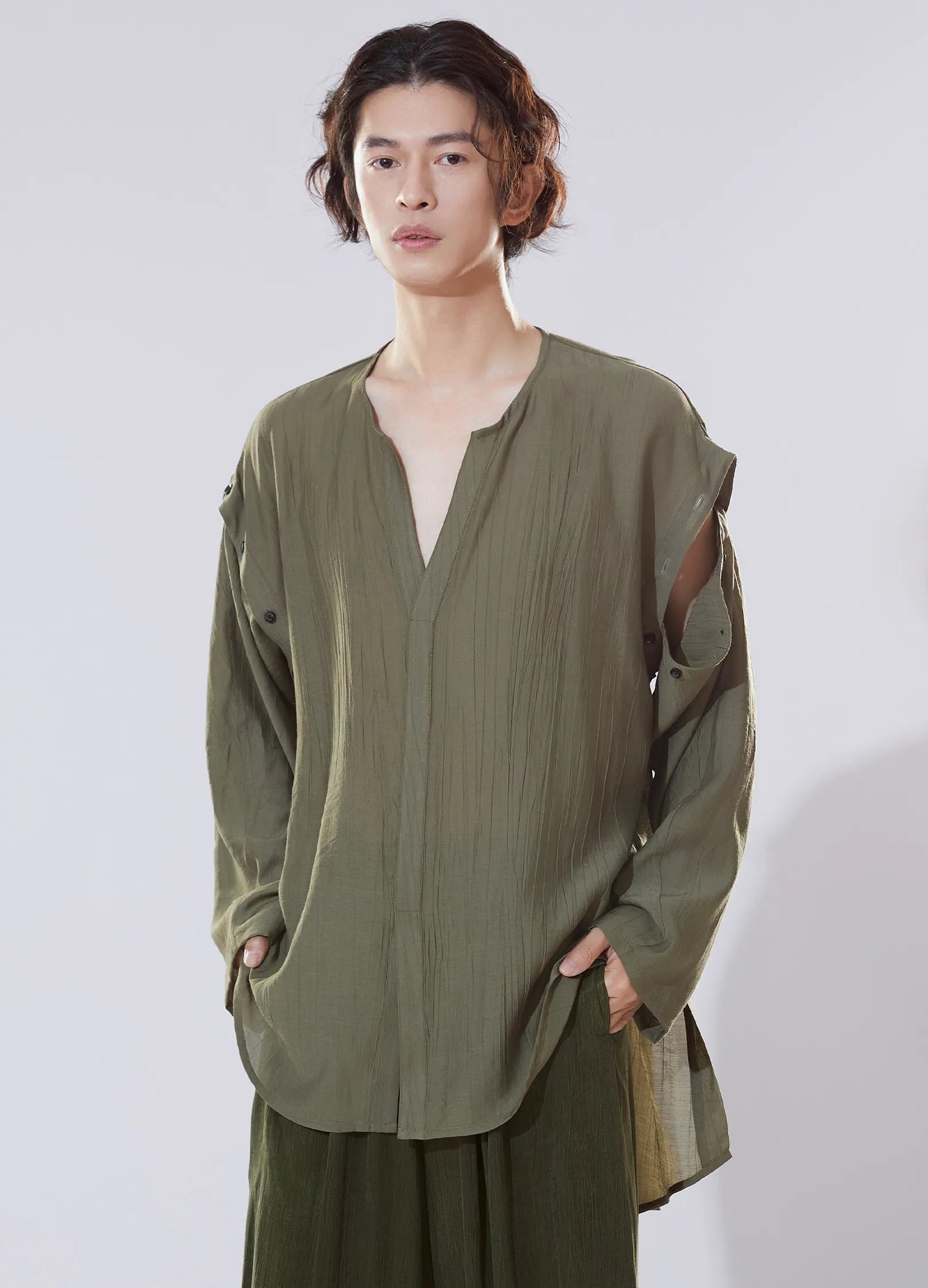 Pleated Detachable Shirt