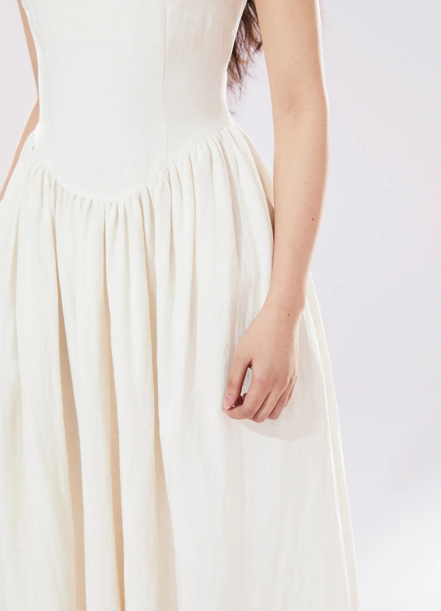 Pleated Linen Dress