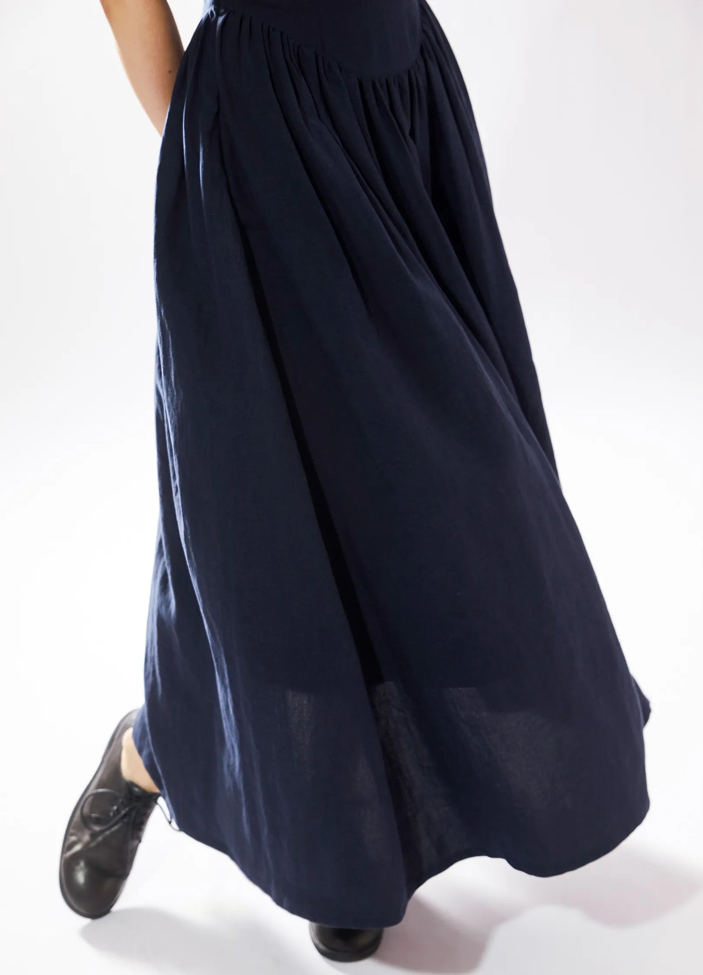 Pleated Linen Dress