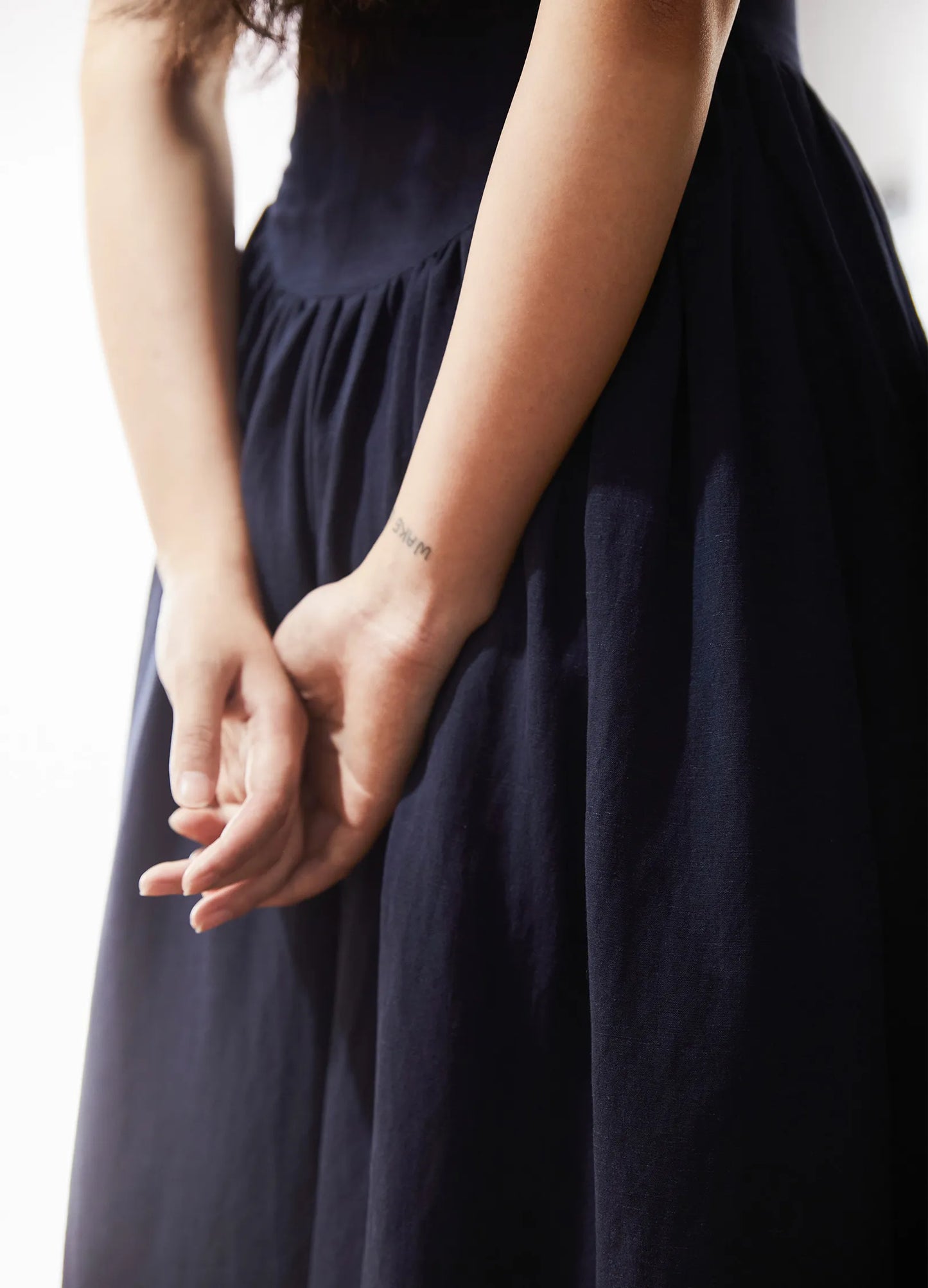 Pleated Linen Dress