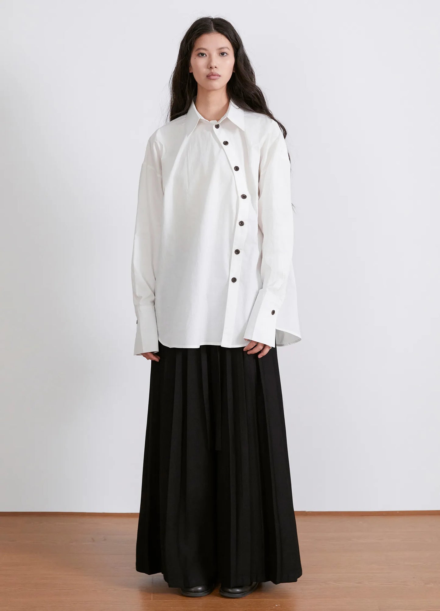 Pleated Wide Leg Trousers