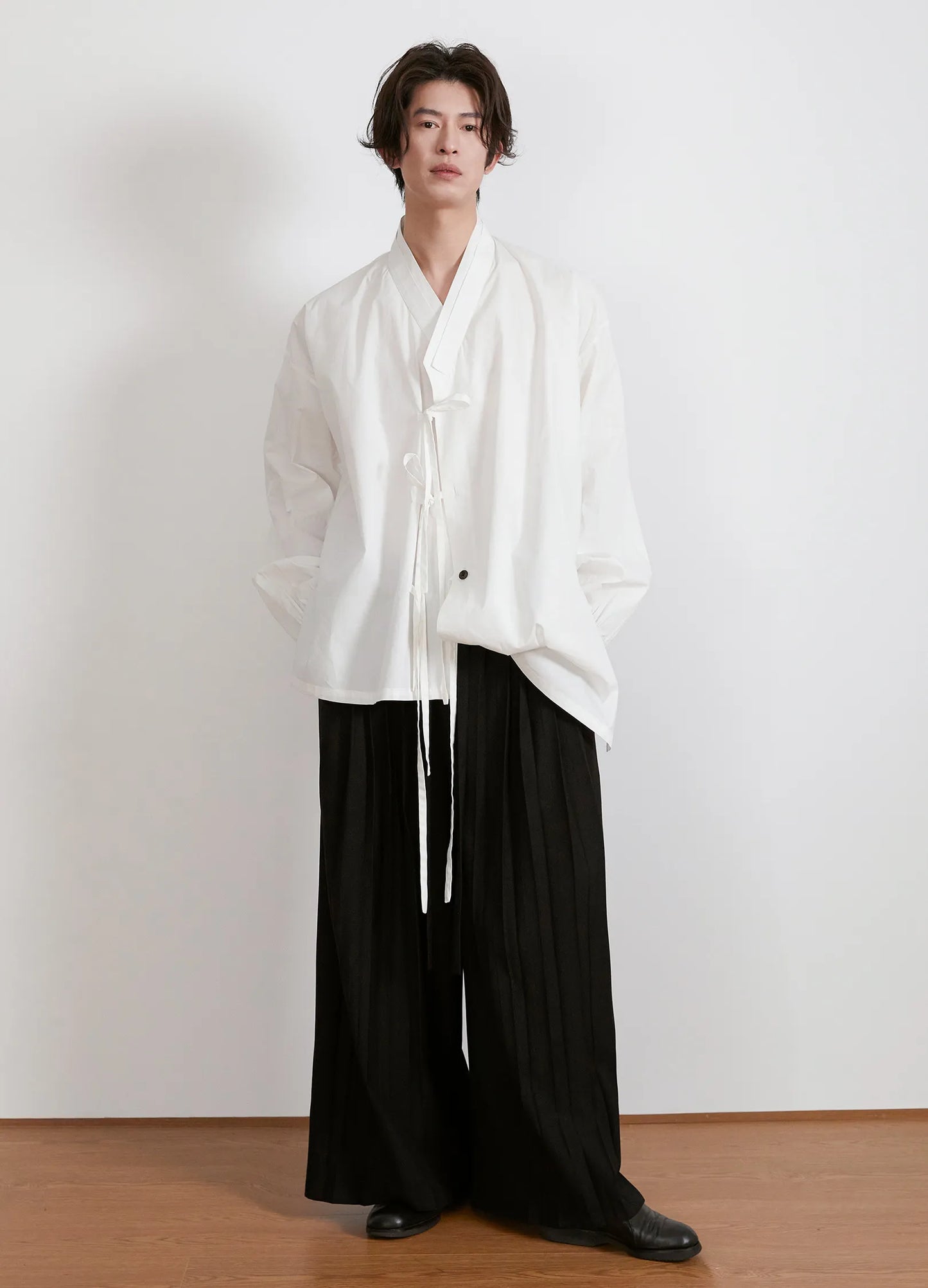 Pleated Wide Leg Trousers