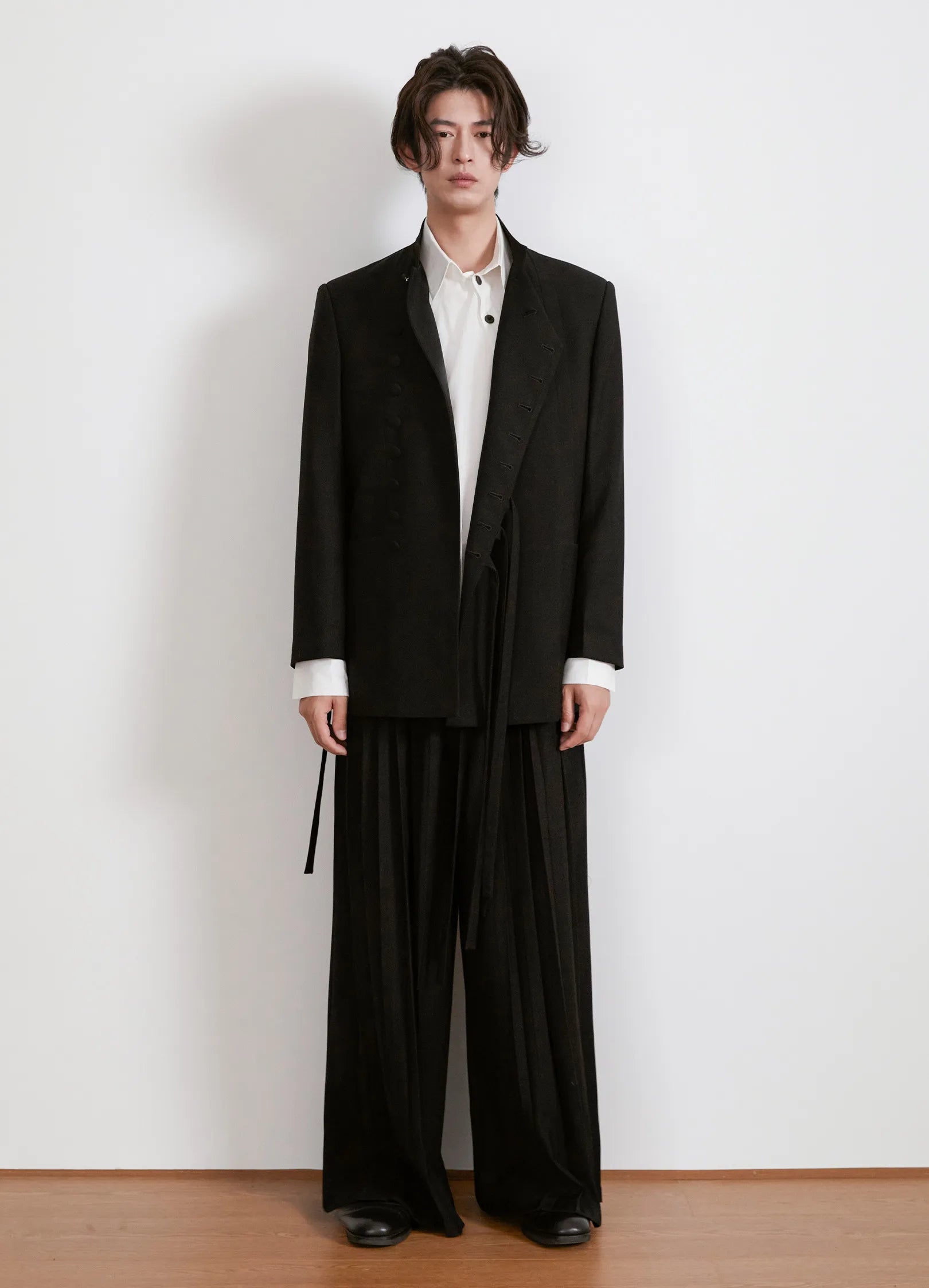 Pleated wide leg trousers cheap