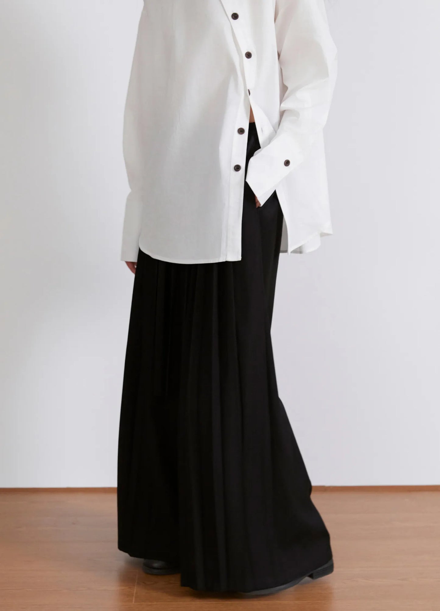 Pleated Wide Leg Trousers