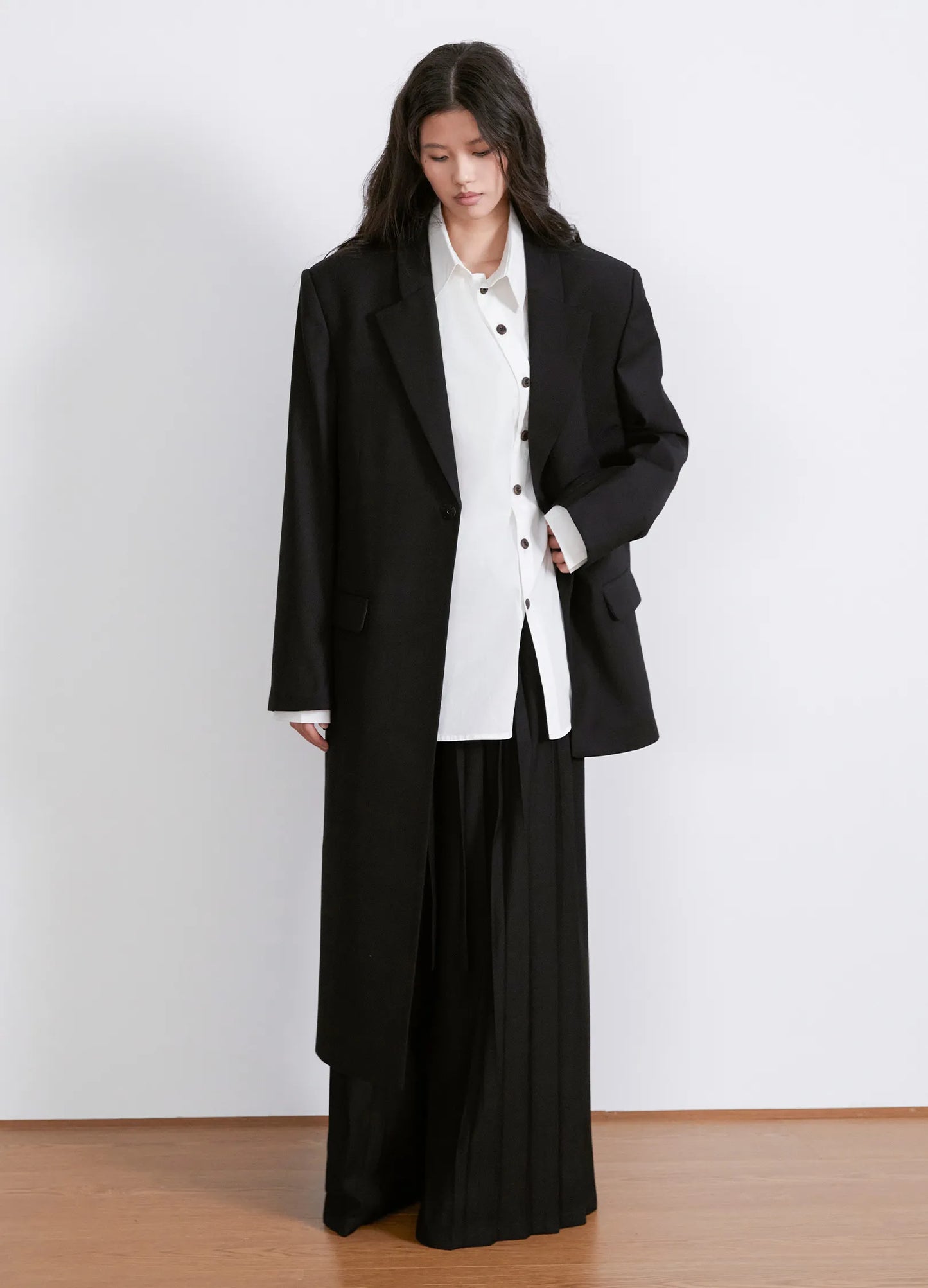 Pleated Wide Leg Trousers