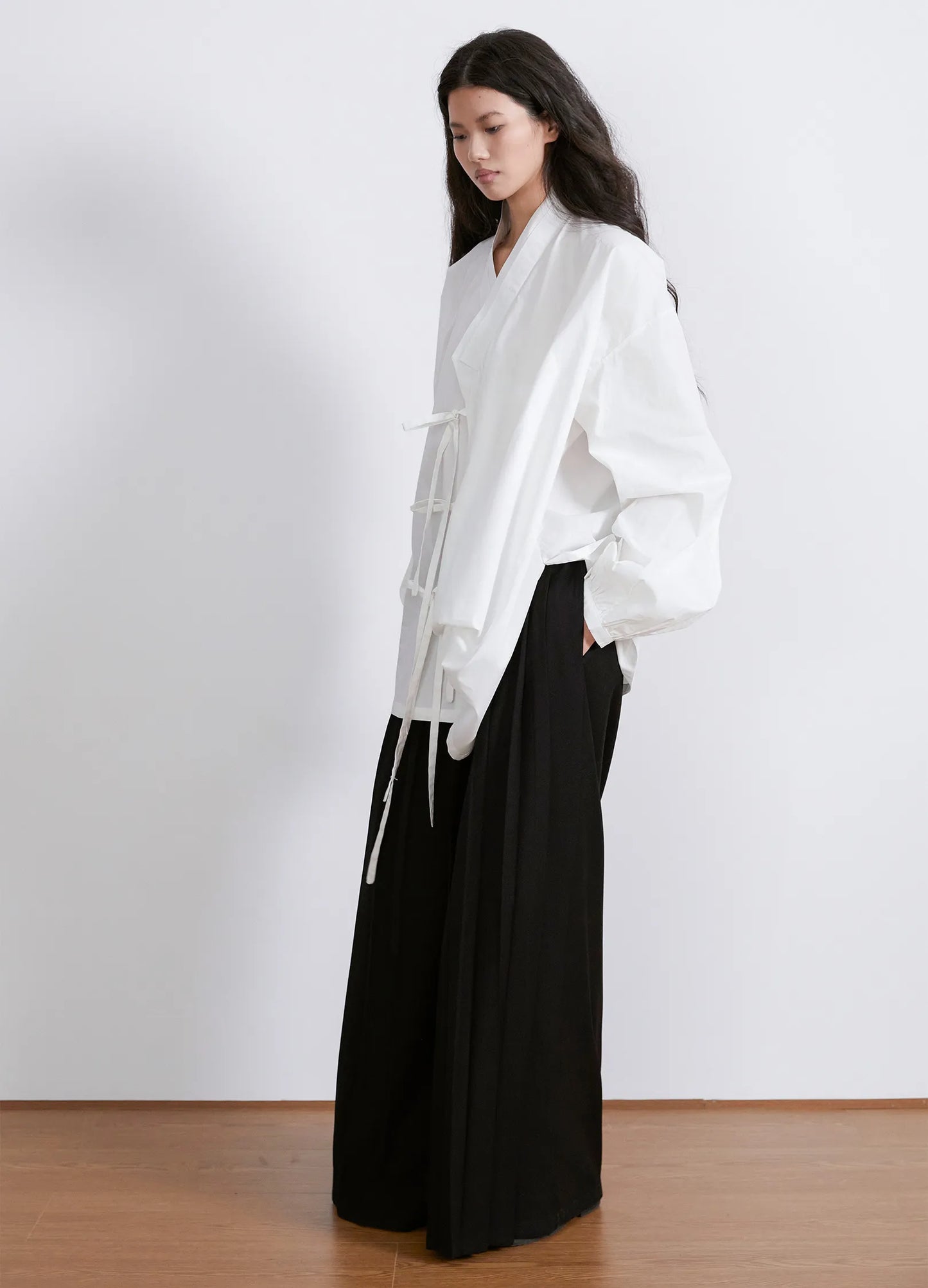 Pleated Wide Leg Trousers