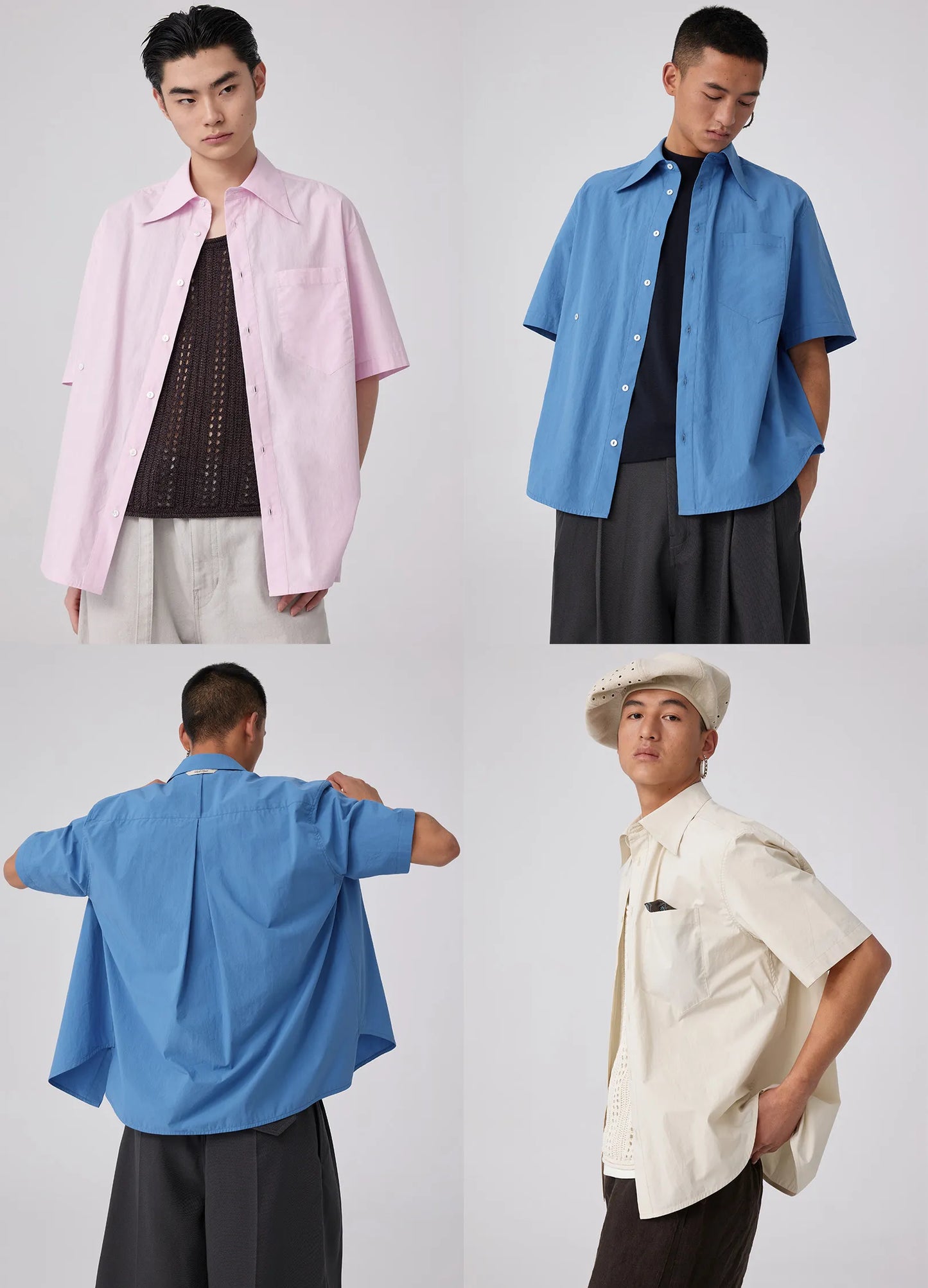 Pointed Collar SS Shirt