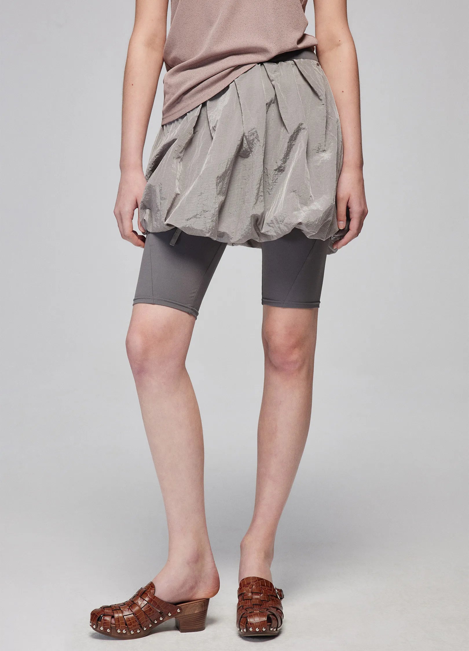Puff Pleated Skirt