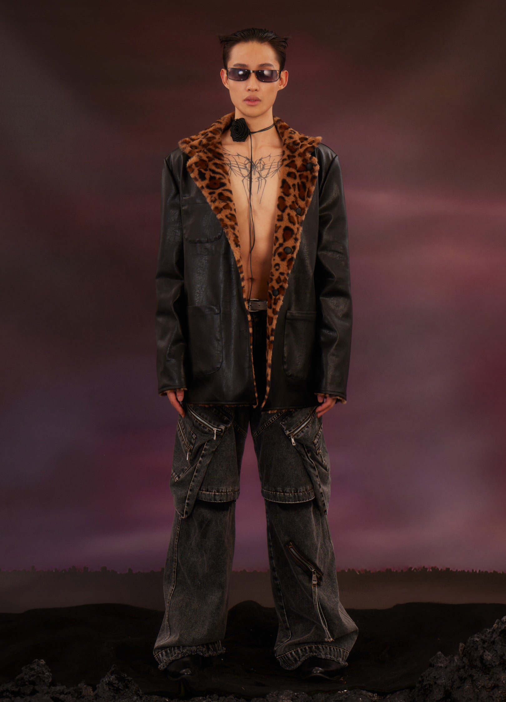 Airfield designer gilet fashion Leoparden look