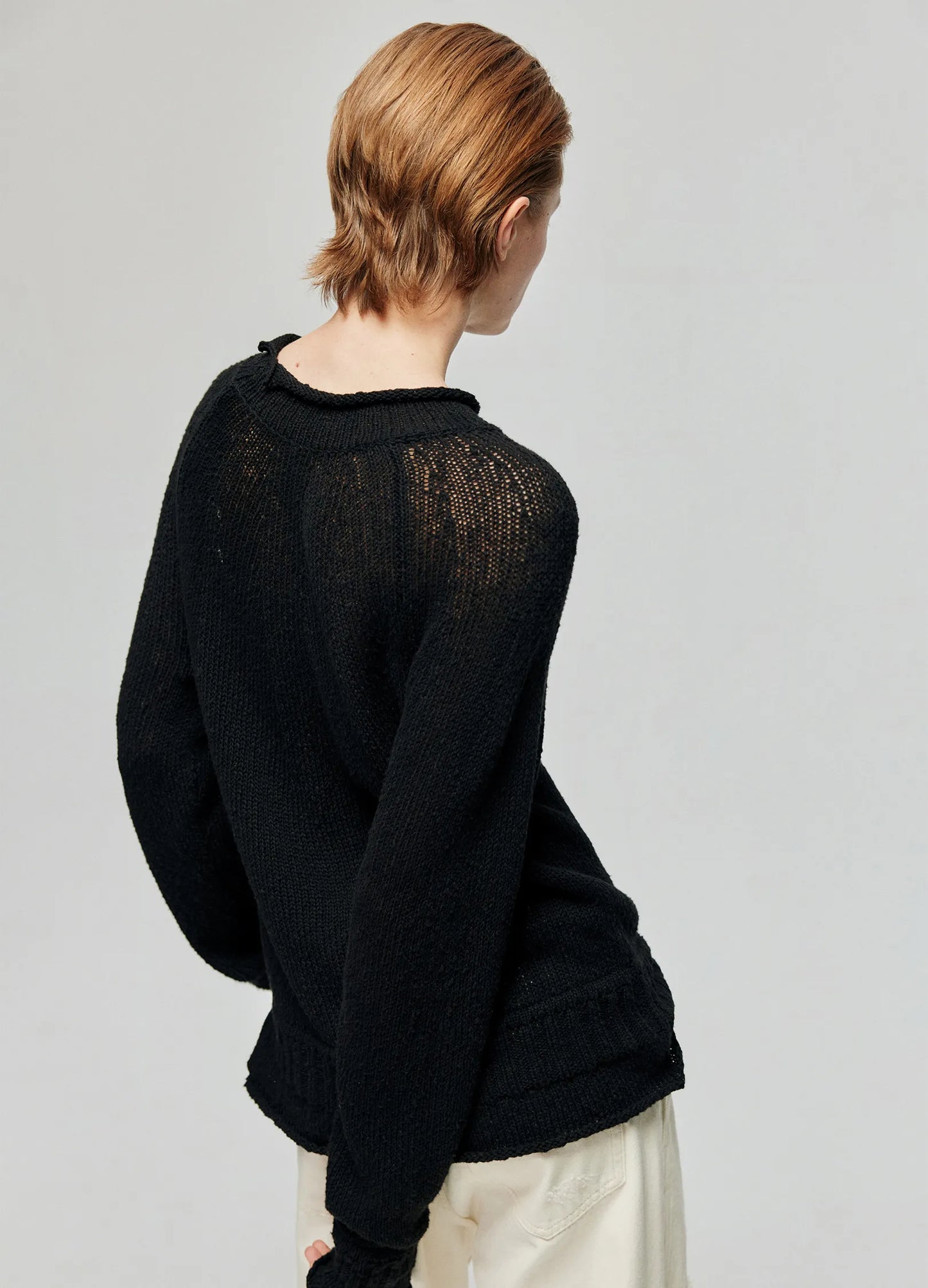 Rolled Edge Knit Sweater