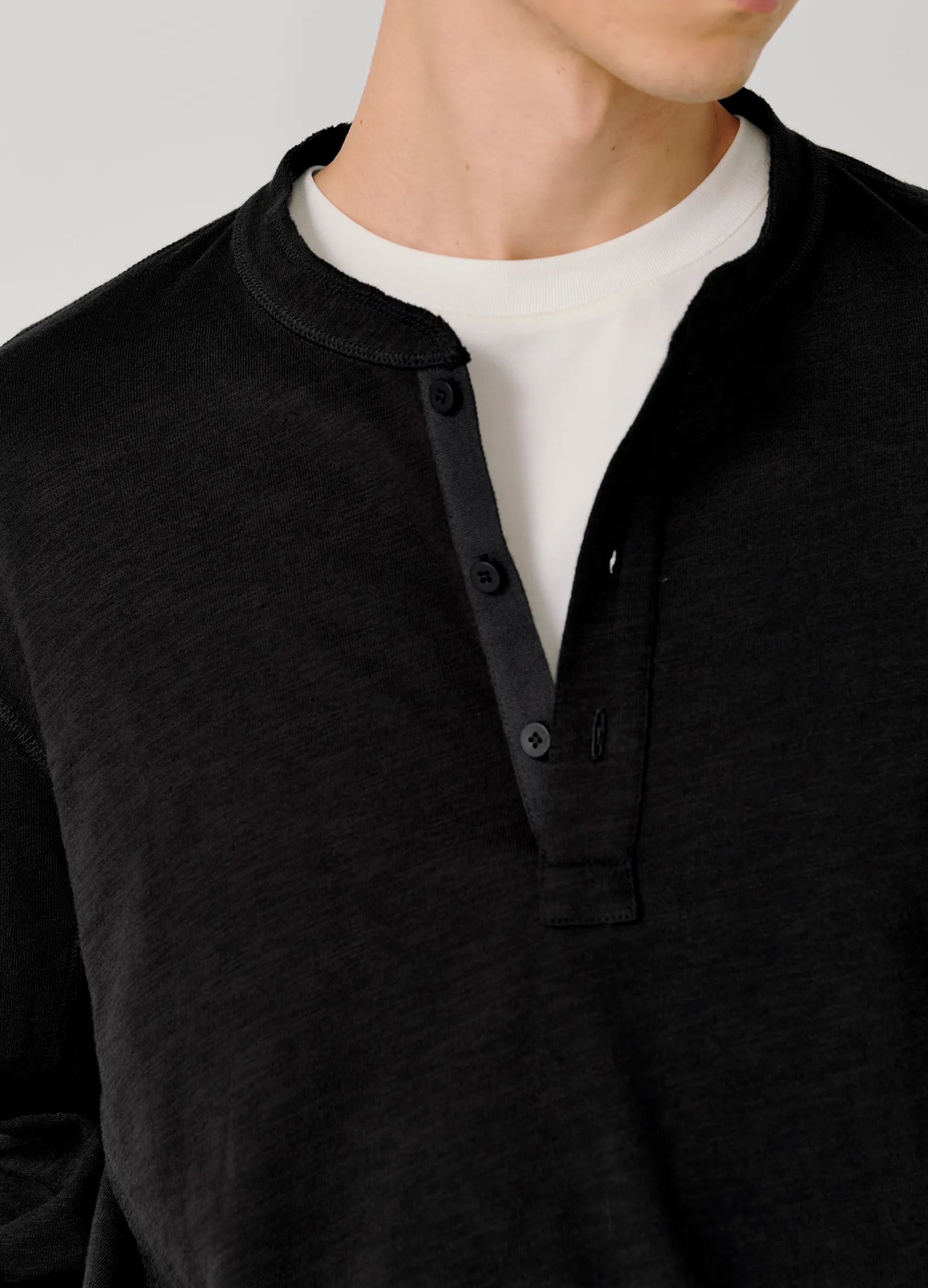 Ribbed Henley Shirt