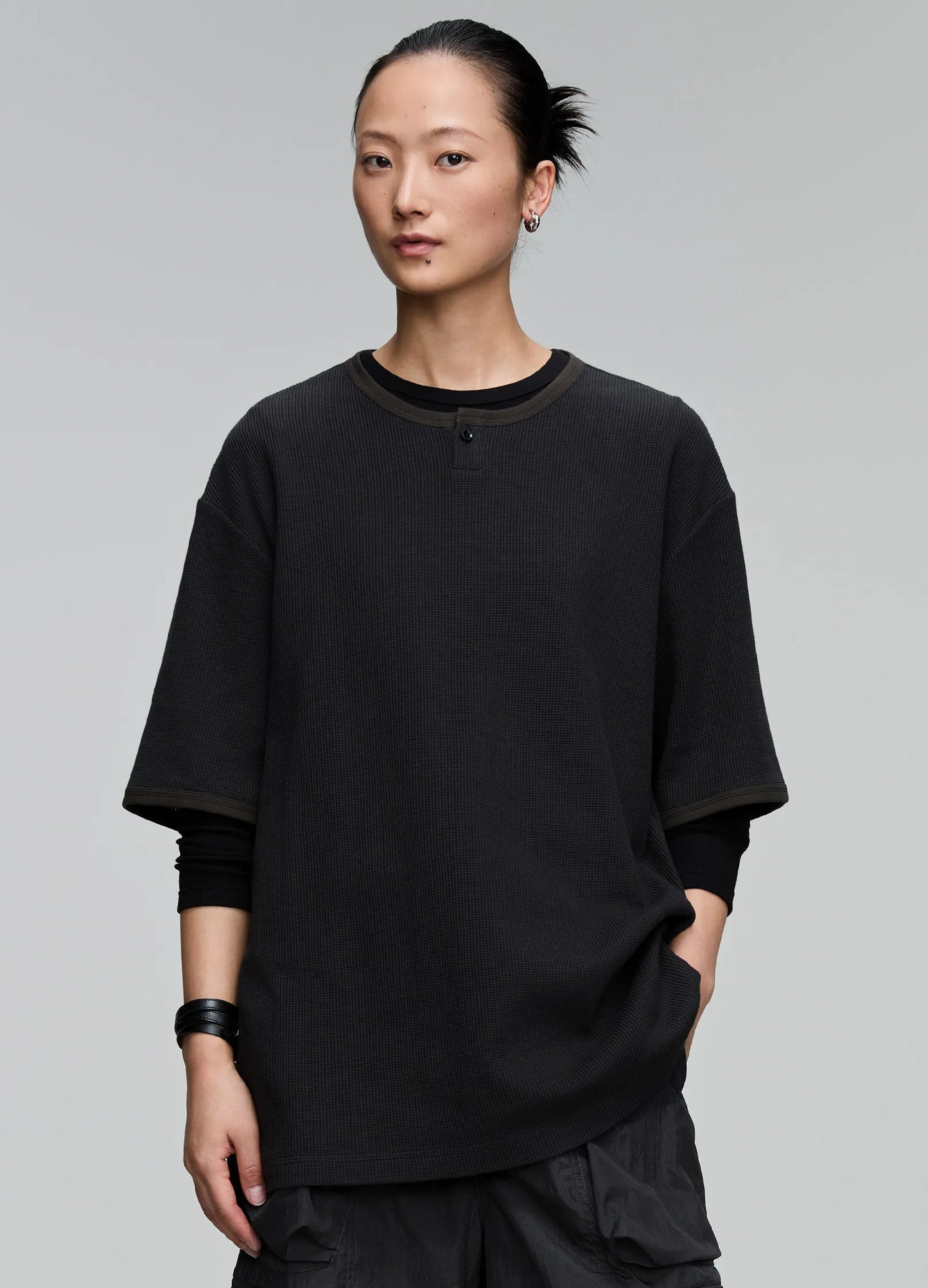 Ribbed Henley Tee