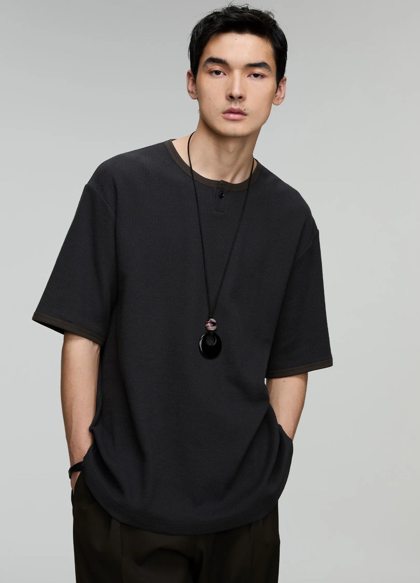 Ribbed Henley Tee