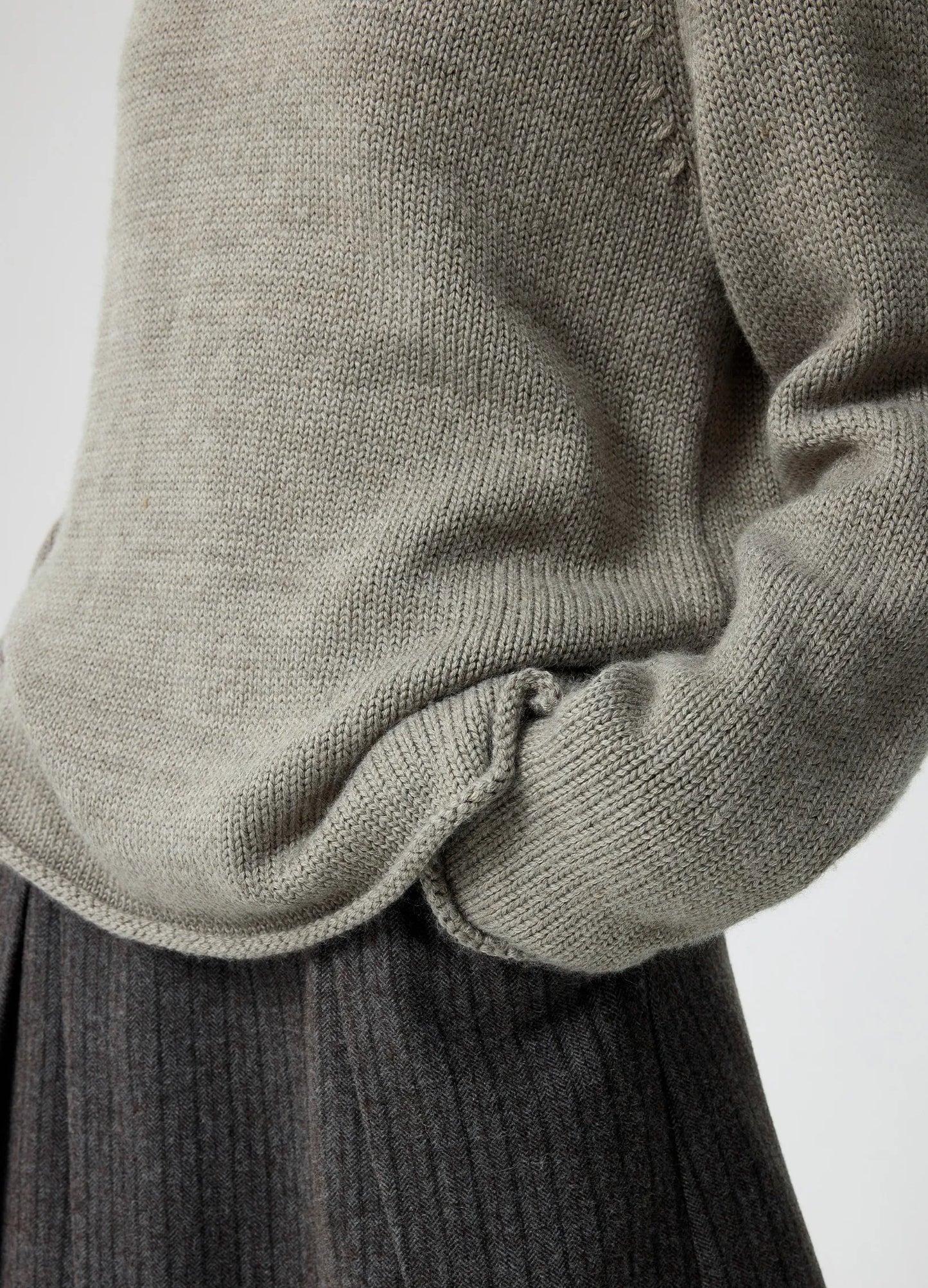Rolled-Edge Wool Sweater