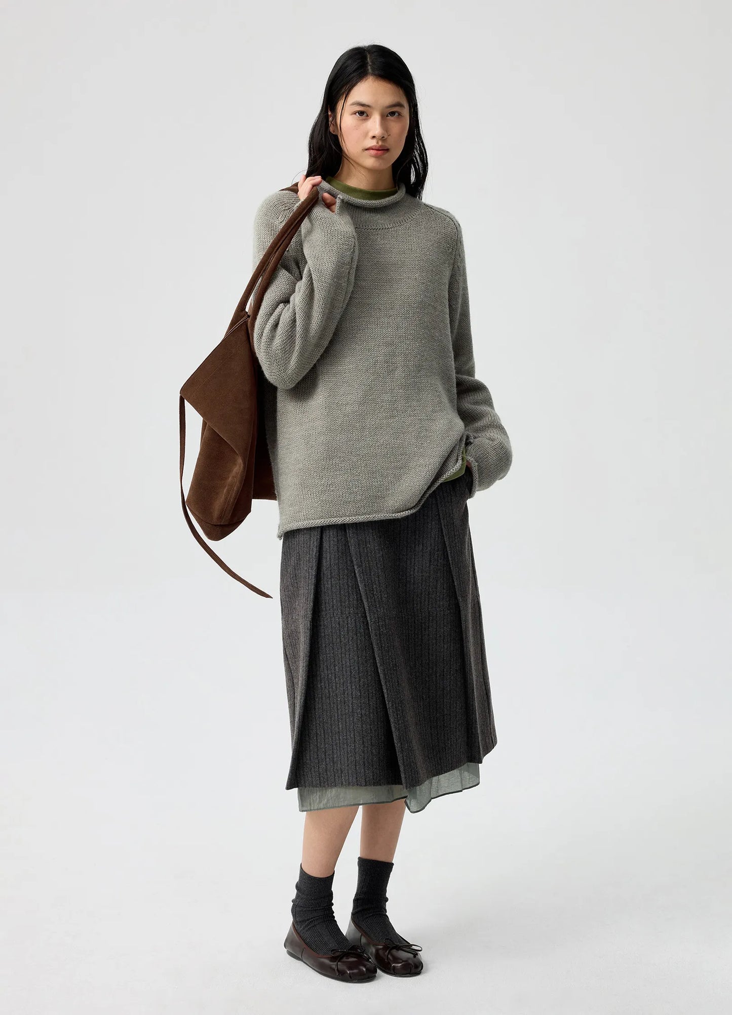 Rolled-Edge Wool Sweater