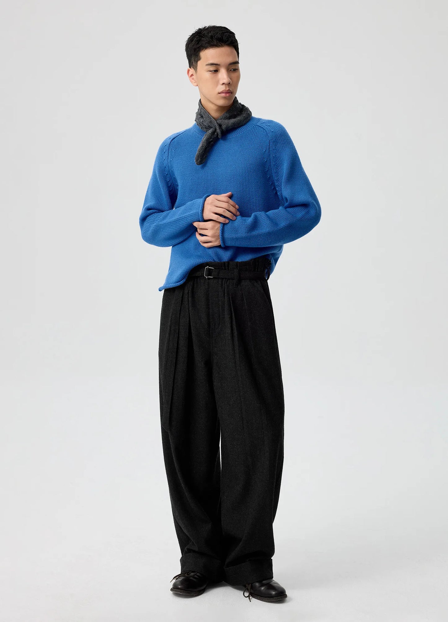 Rolled-Edge Wool Sweater