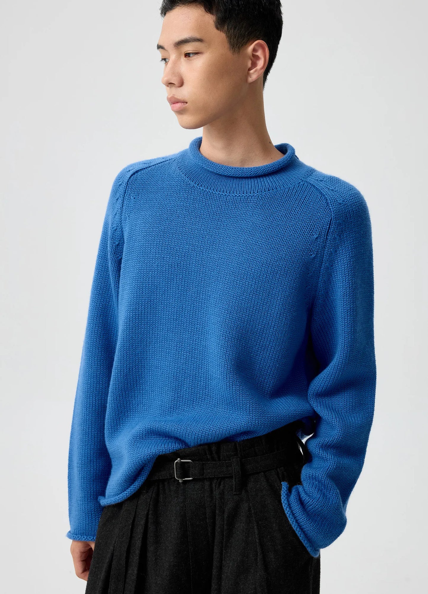 Rolled-Edge Wool Sweater