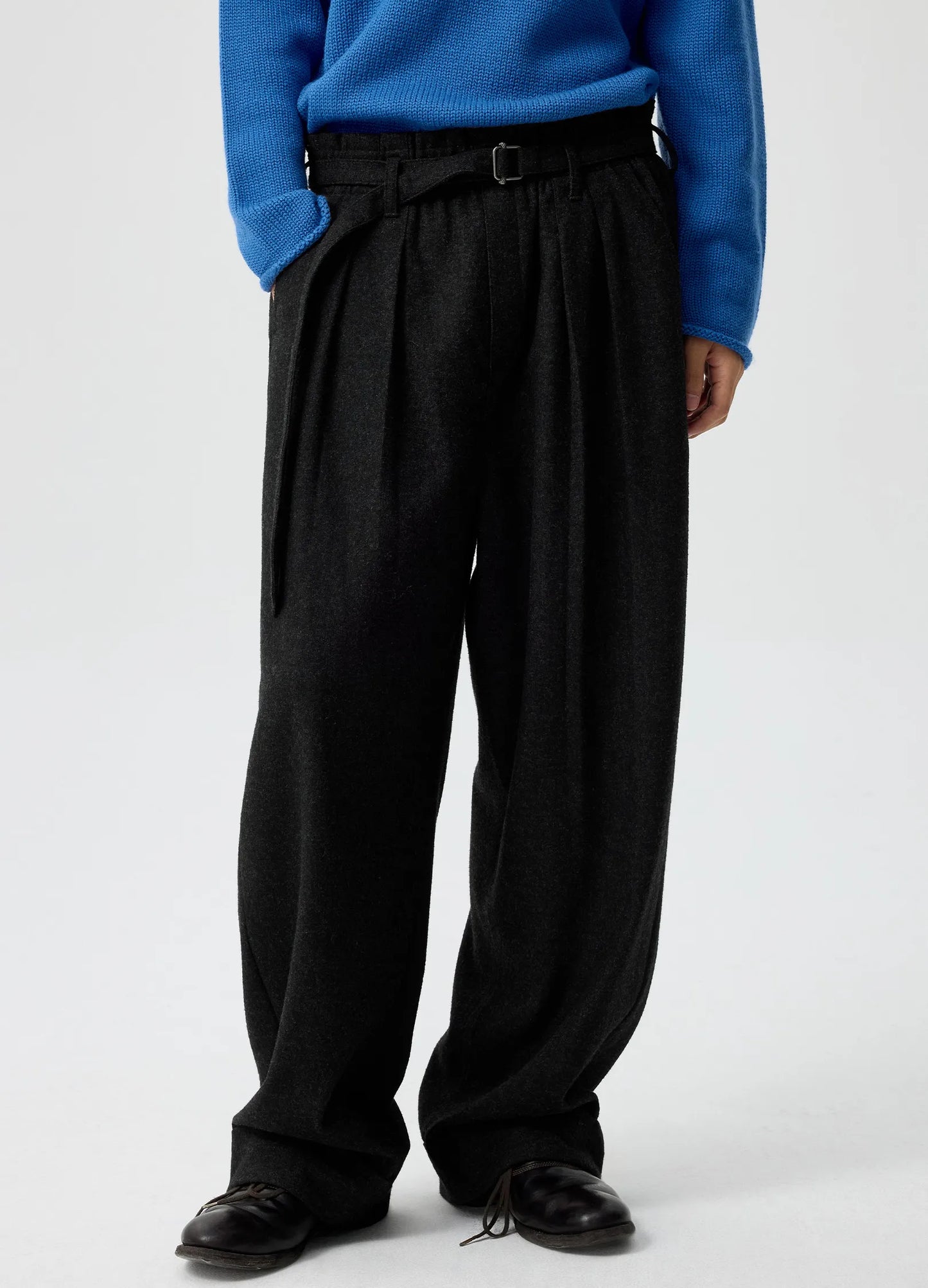 Ruffled Wool Trousers