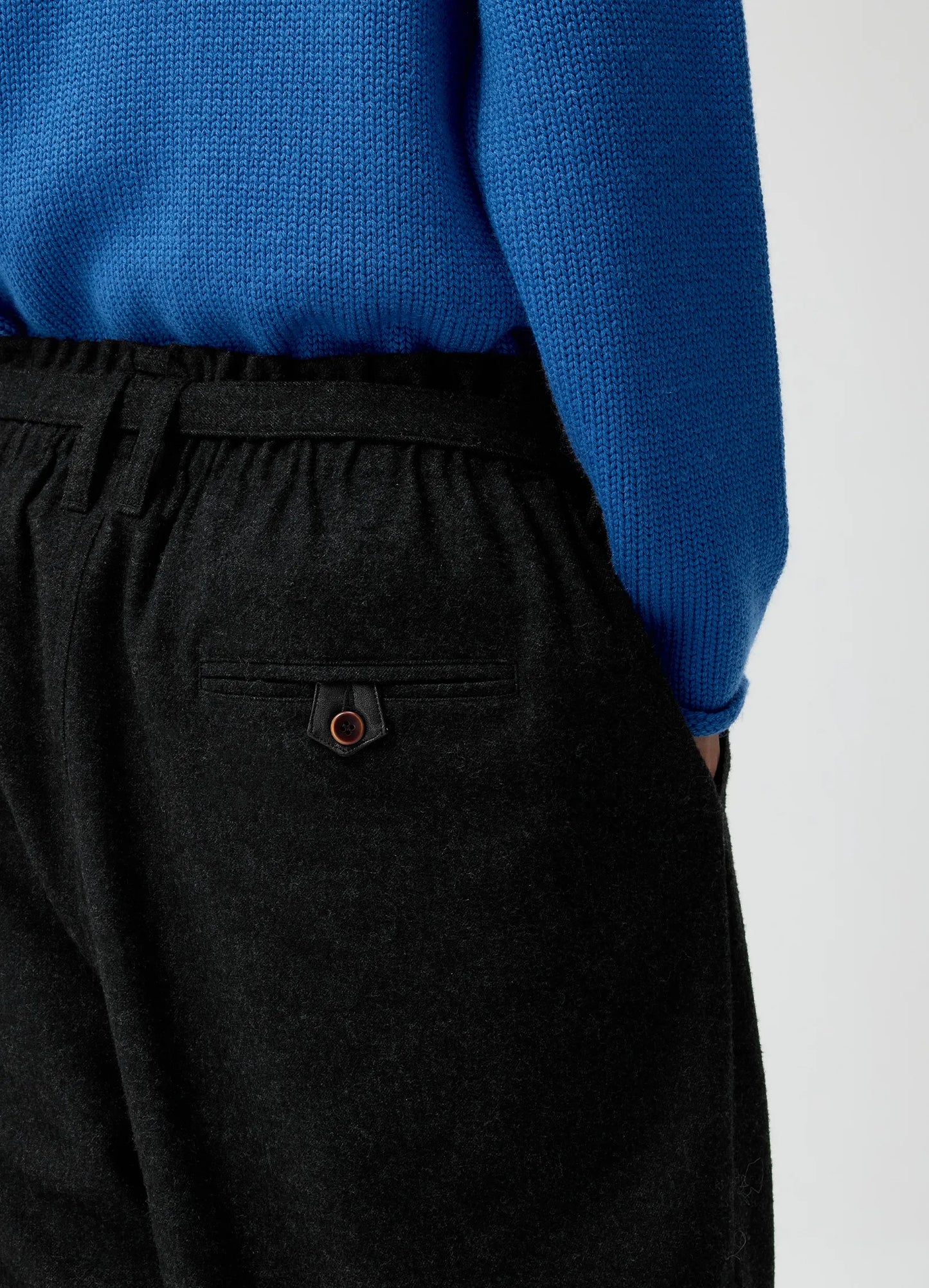 Ruffled Wool Trousers