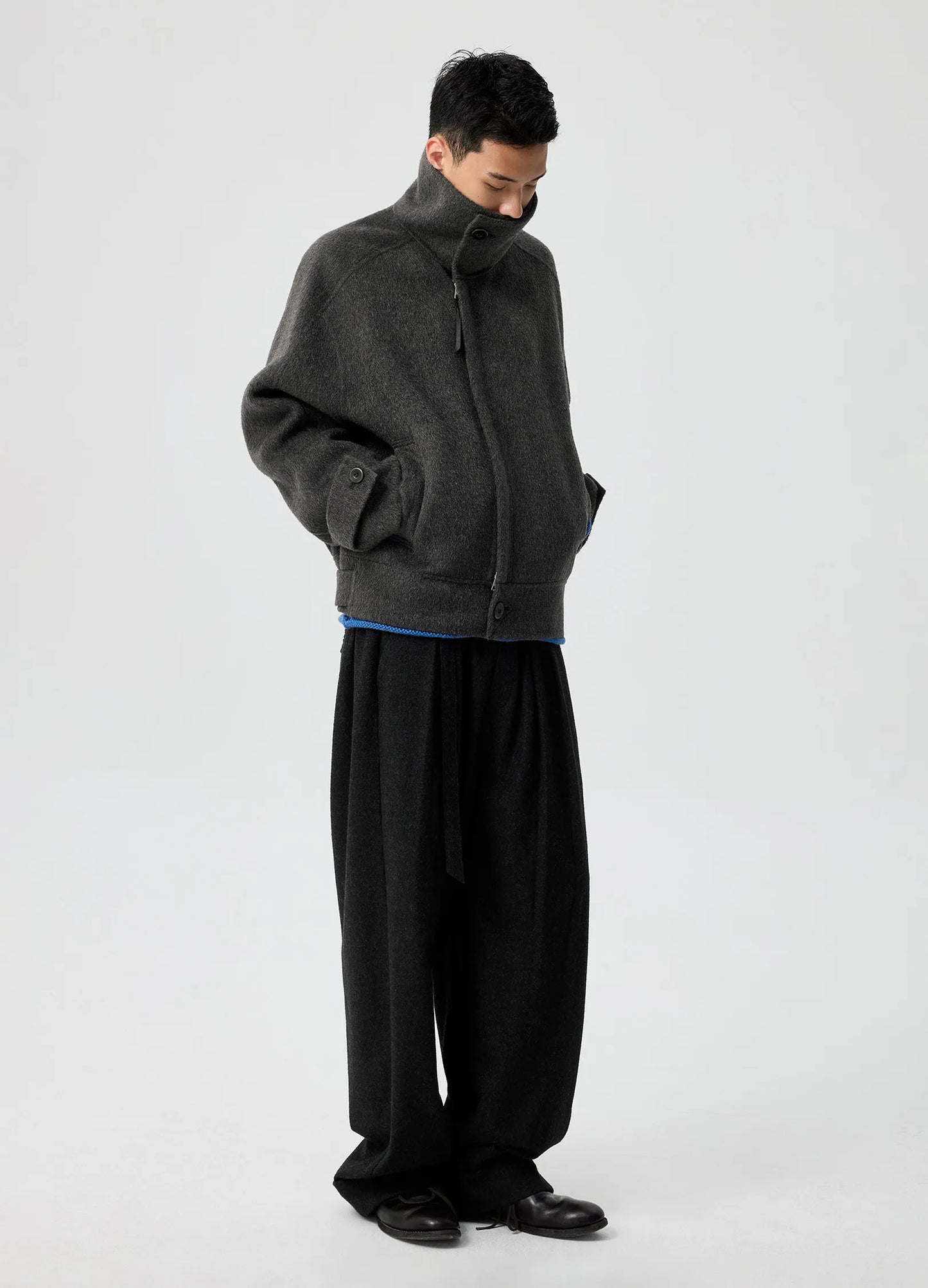 Ruffled Wool Trousers